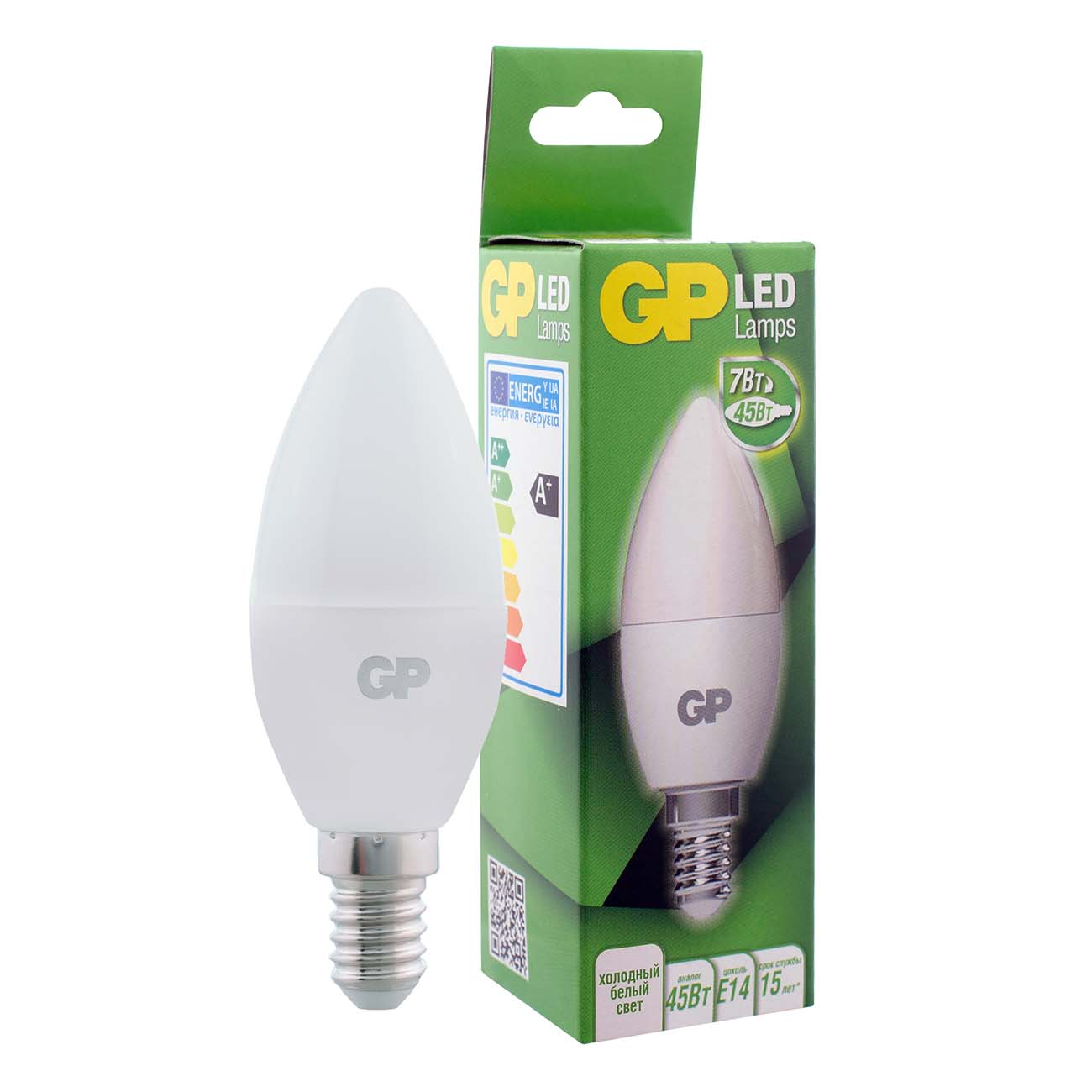 Лампа LED GP LEDC37-7WE14-40K-2CRB1