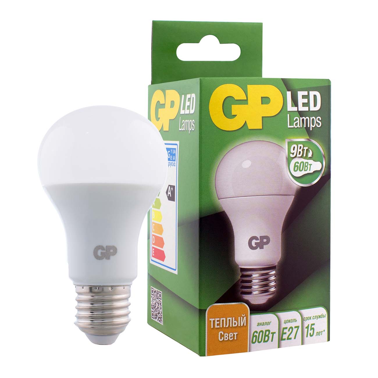 Лампа LED GP LEDA60-9WE27-27K-2CRB1