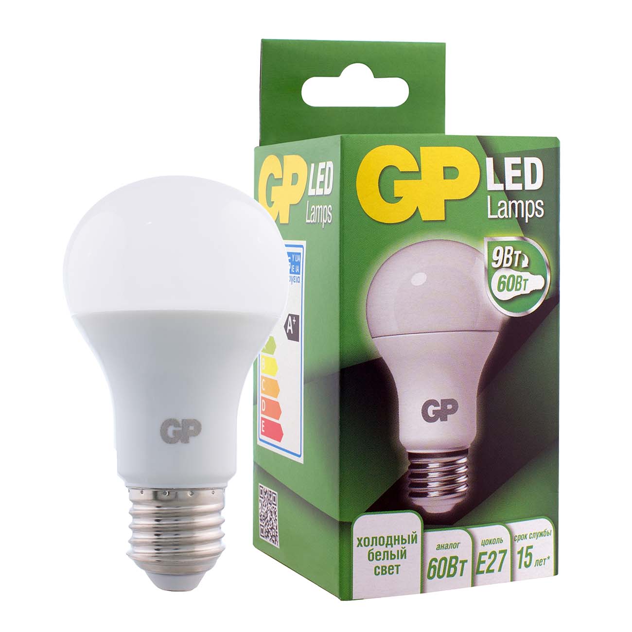 Лампа LED GP LEDA60-9WE27-40K-2CRB1