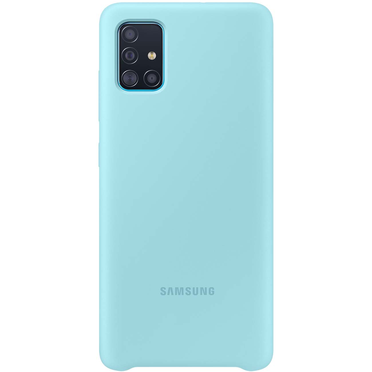 Чехол Samsung Silicone Cover для A51, синий фото