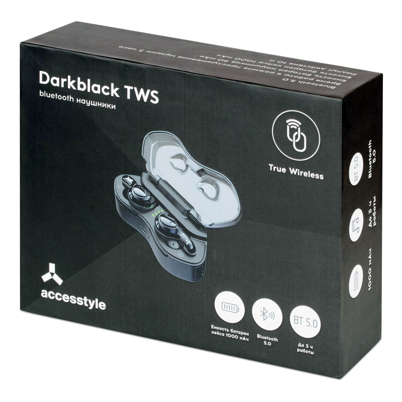 Наушники True Wireless Accesstyle Darkblack TWS