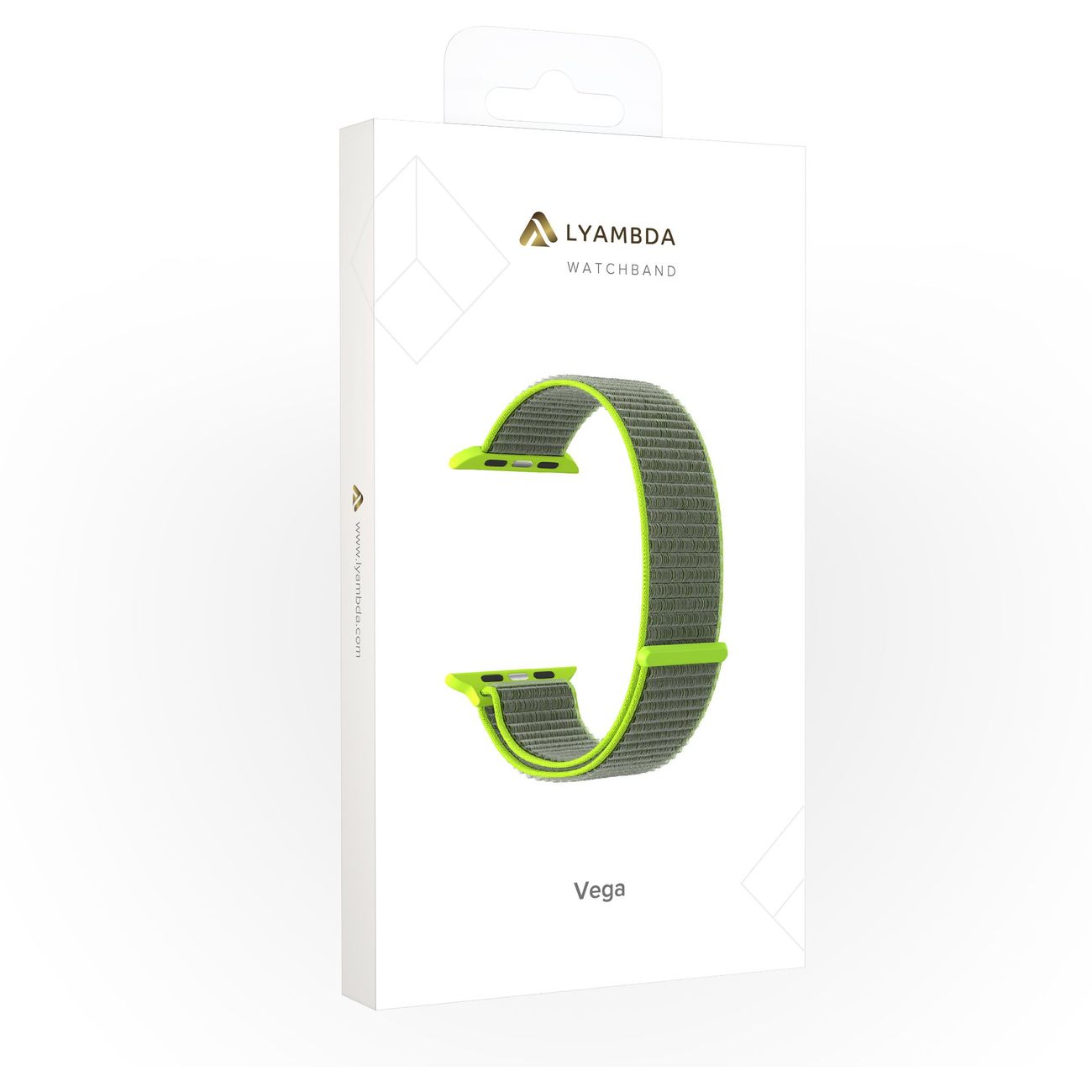 Нейлоновый ремешок LYAMBDA VEGA для Apple Watch 38/40/41 mm DS-GN-02-40-2 Gray/Green