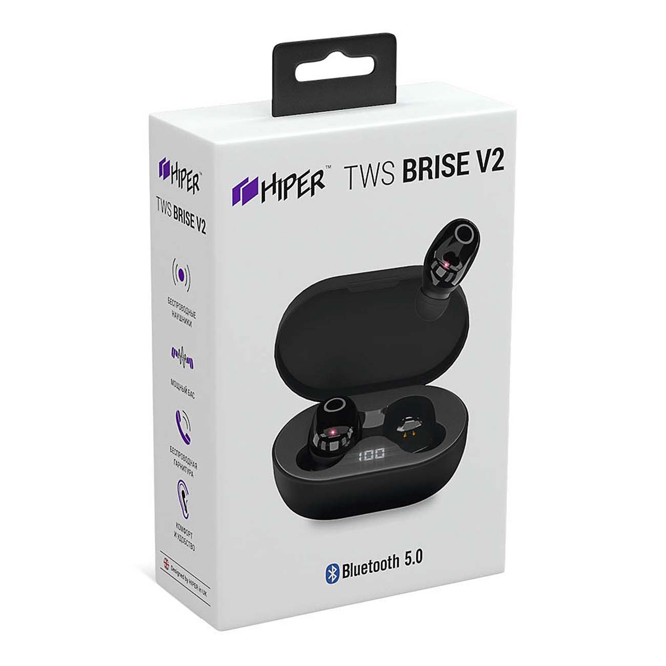 Наушники True Wireless HIPER TWS BRISE V2 Black Bluetooth 5.0