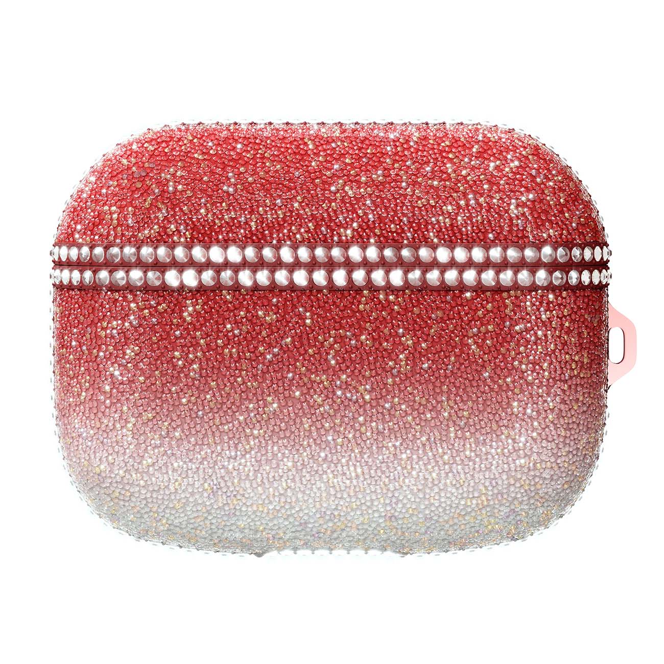 Чехол Red Line для кейса AirPods Pro со стразами розовый