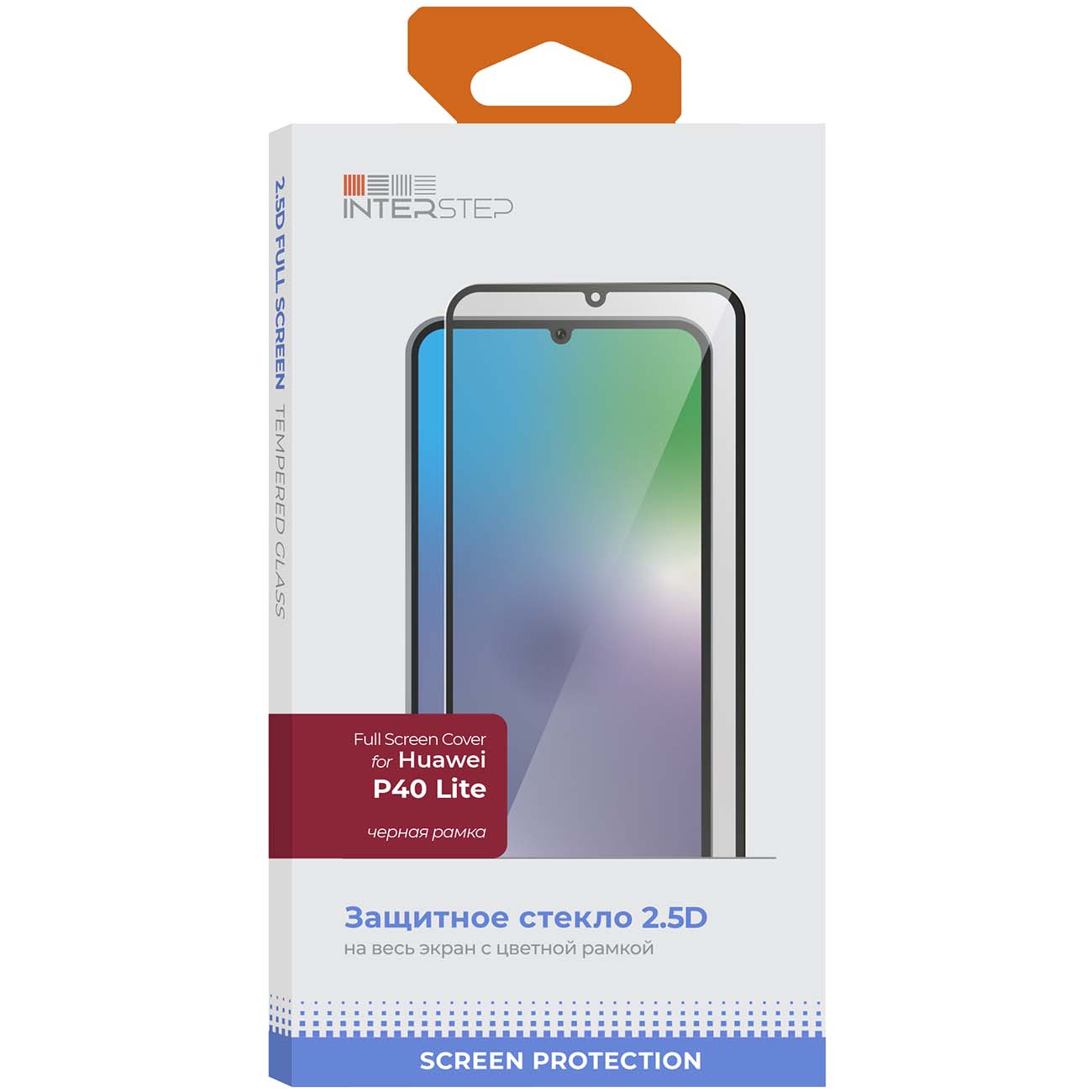Защитное стекло InterStep FSC для Huawei P40 Lite черный фото