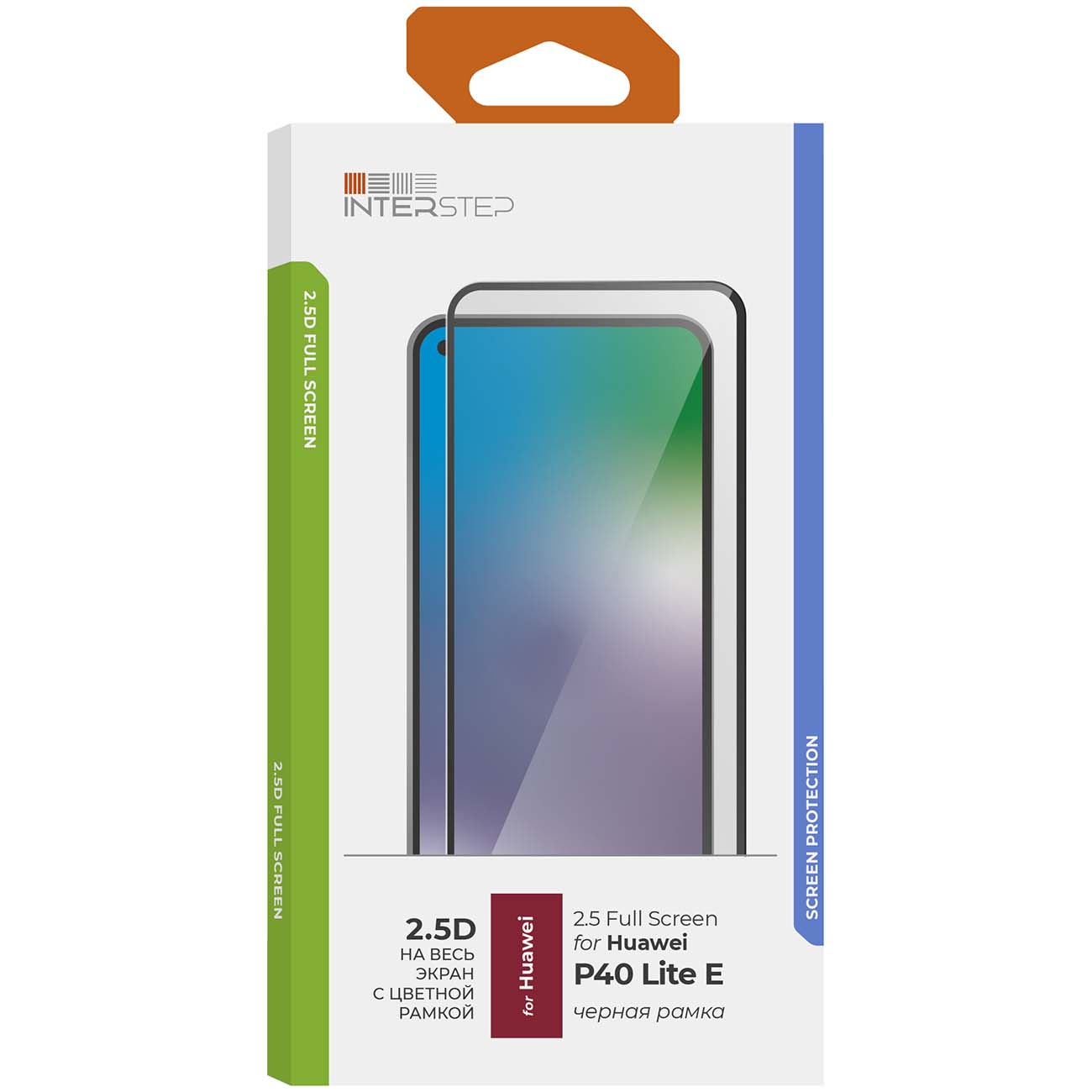 Защитное стекло InterStep 2.5D для Huawei P40 Lite E черный фото