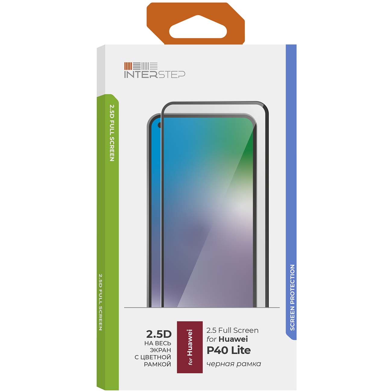 Защитное стекло InterStep 2.5D для Huawei P40 Lite Black