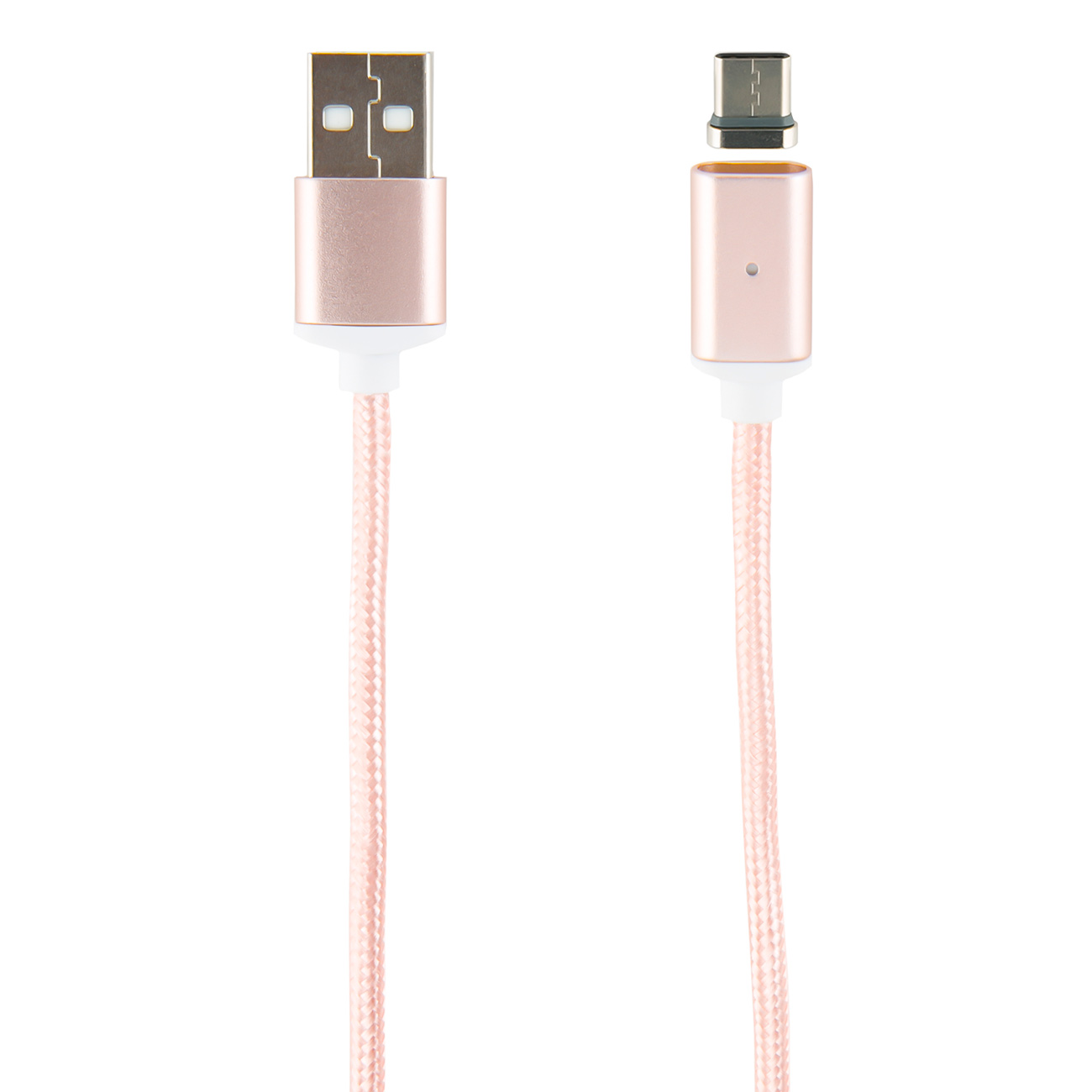 Кабель USB Type-C Red Line нейлон розовый фото