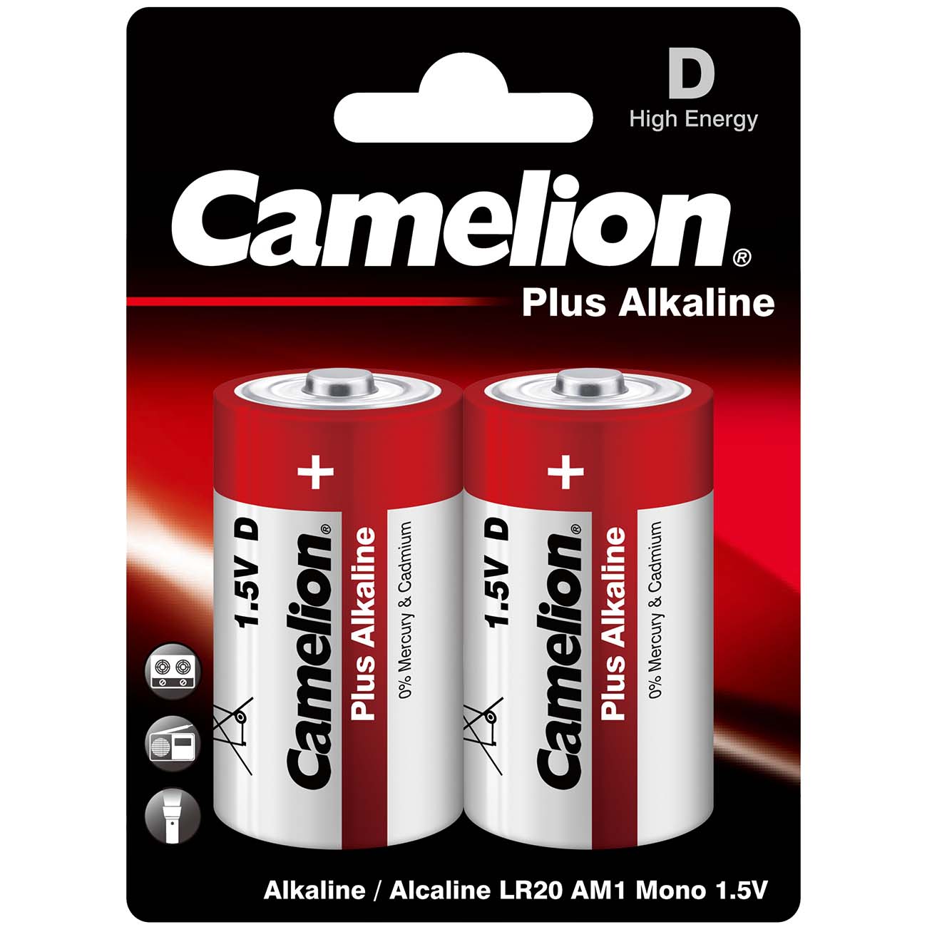 Батарея Camelion LR20 Plus Alkaline BL-2 фото