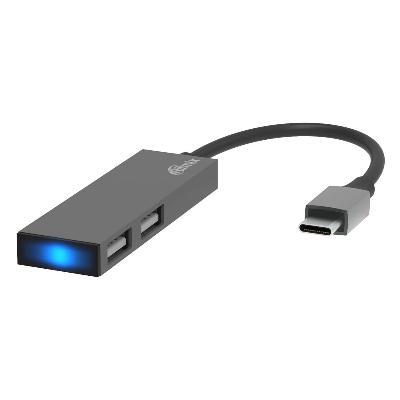 Разветвитель для компьютера Ritmix USB-C/2xUSB-A CR-4201 Metal фото