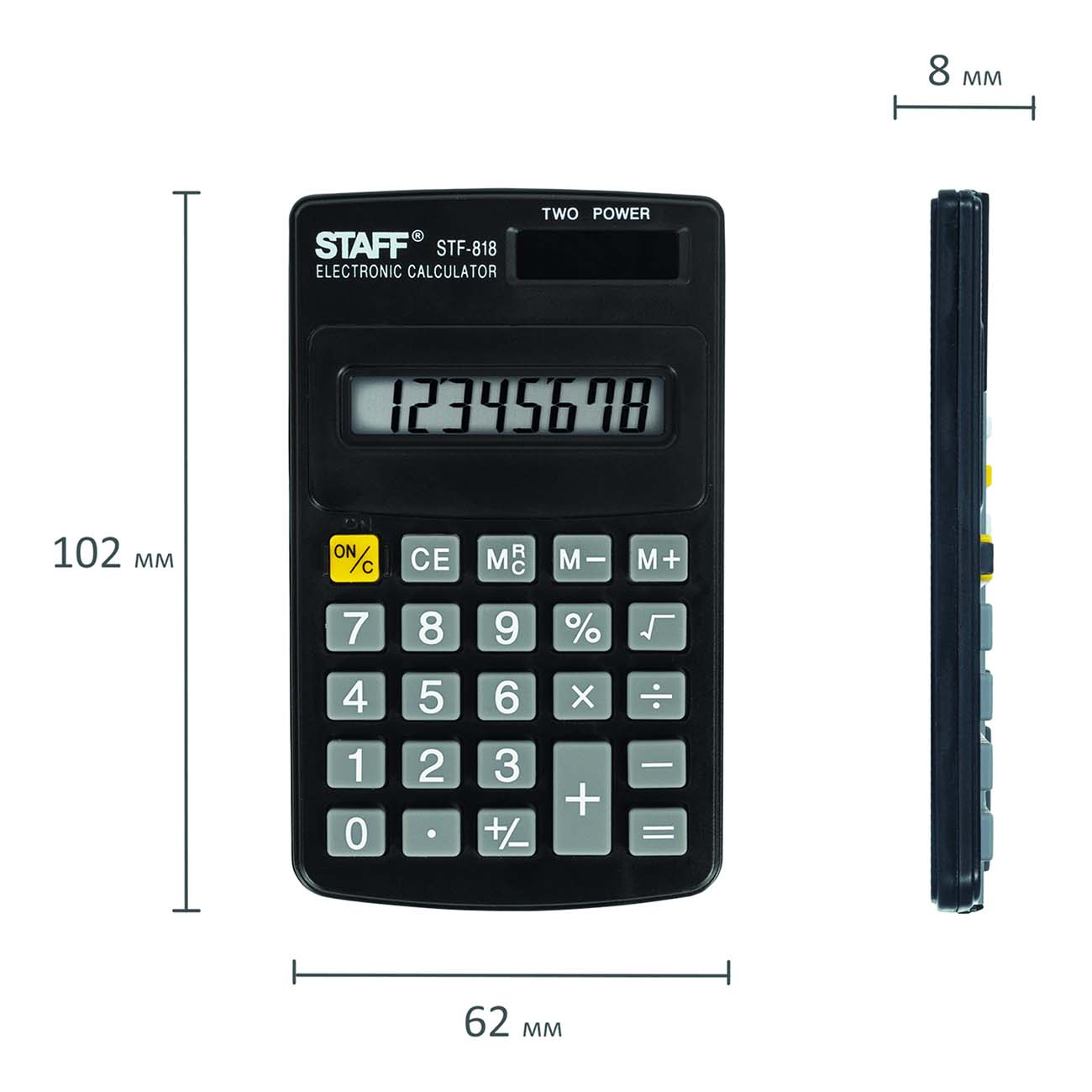 Калькулятор Staff STF-818 карманный (250142)