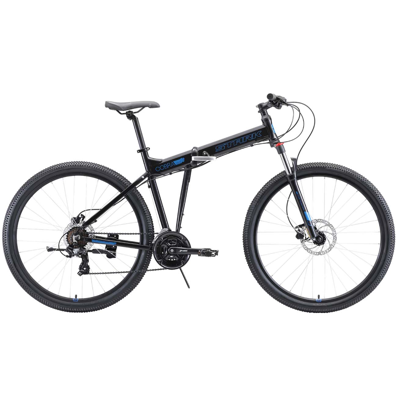 Велосипед горный Stark Cobra 29.2 HD чёрный/голубой 18''/2020