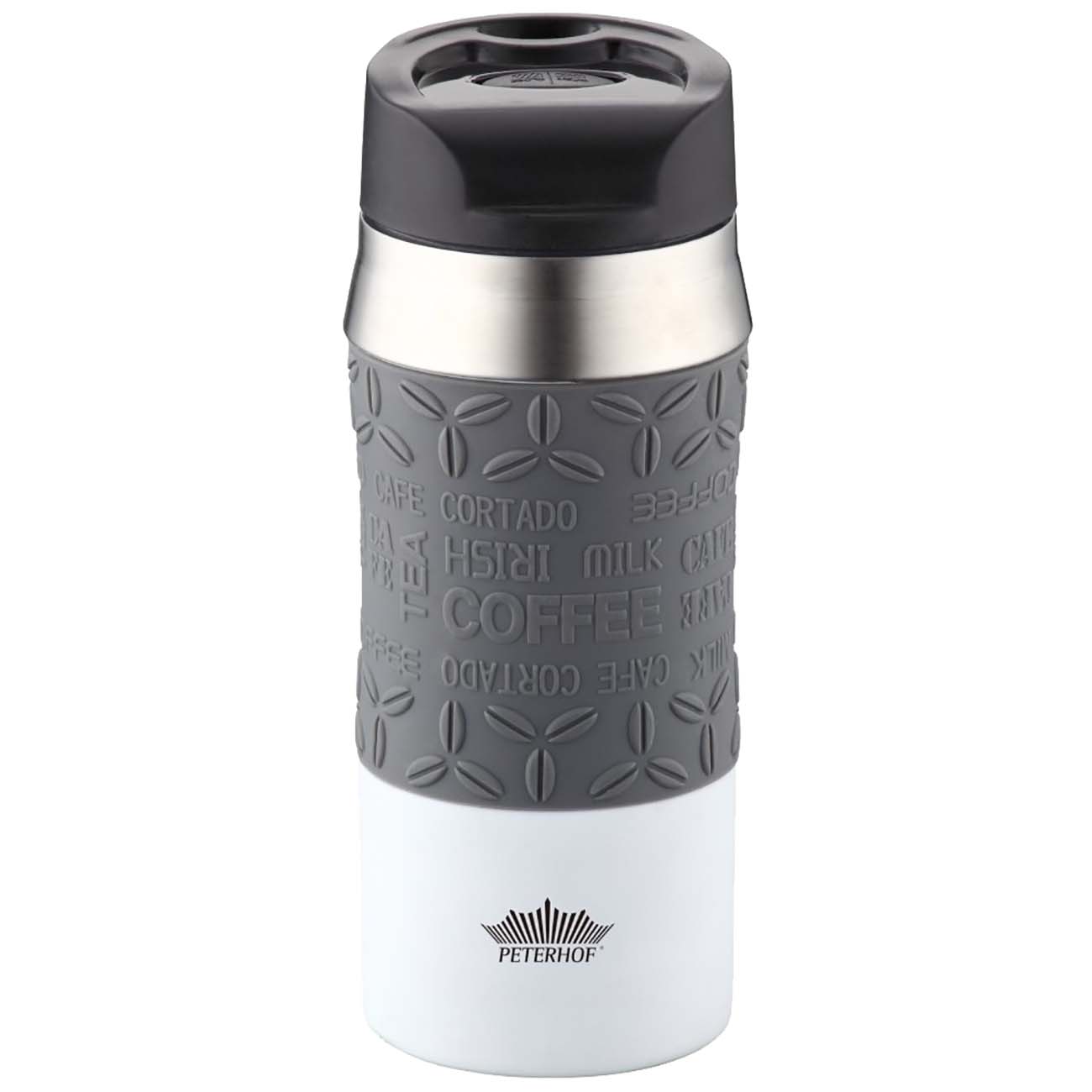 Термокружка Peterhof 0,4л серая (PH-12428)
