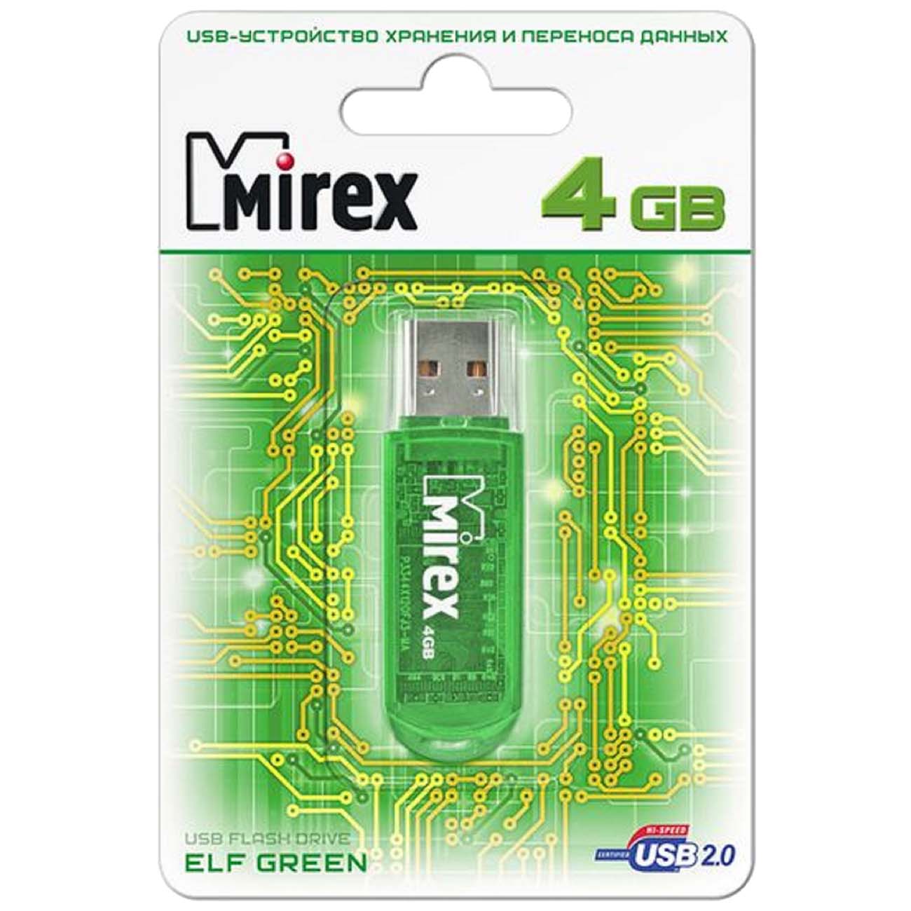 Флеш-диск Mirex 4GB Elf Green (13600-FMUGRE04)
