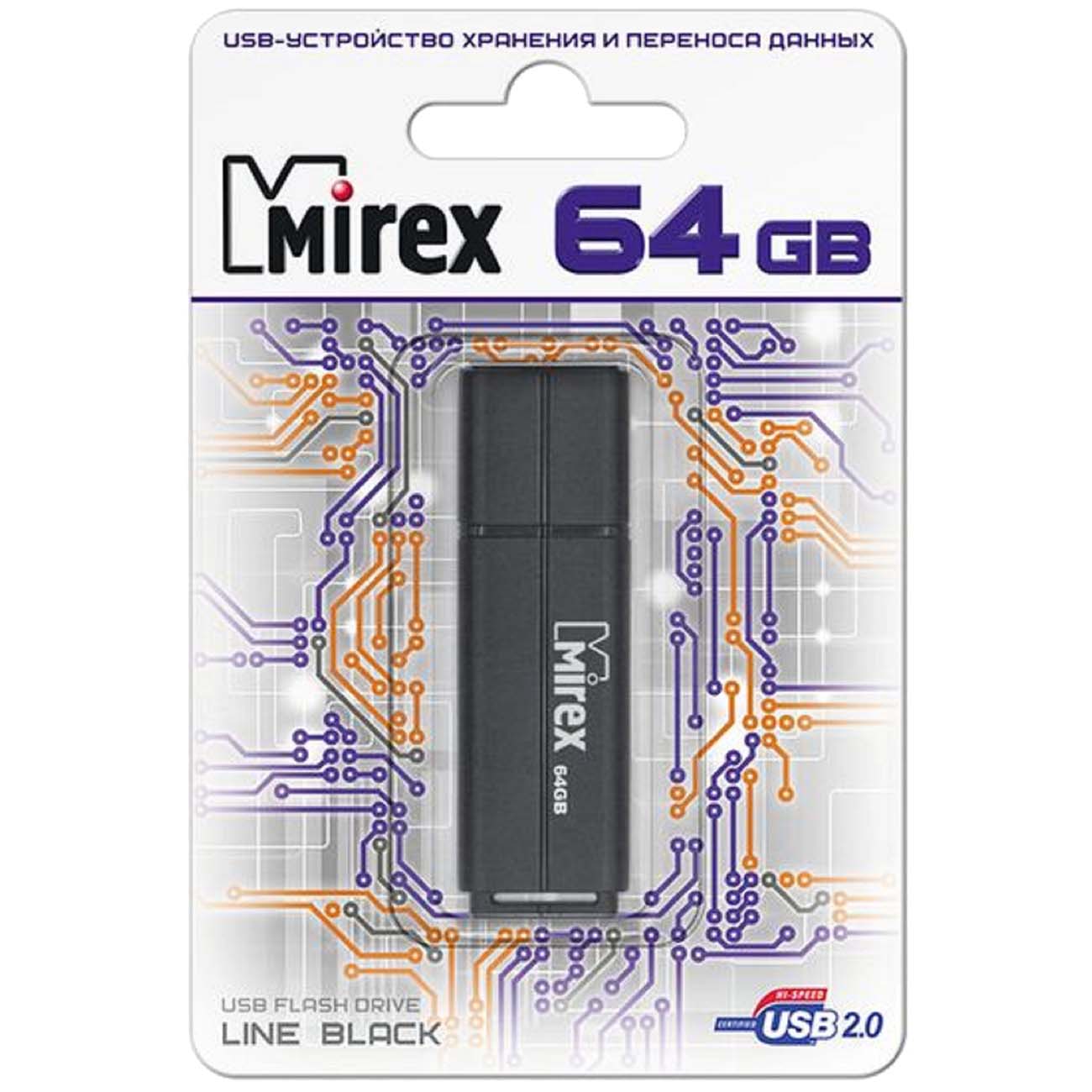 Флеш-диск Mirex 64GB Line Black (13600-FMULBK64) фото