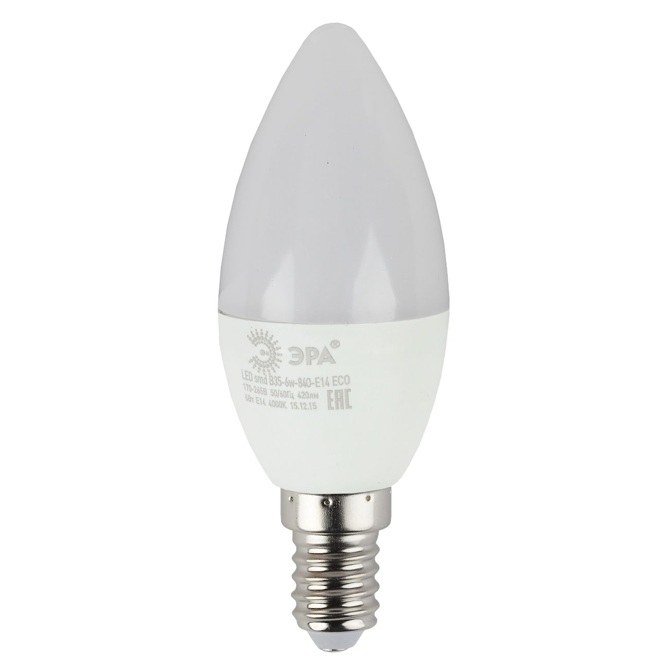 Лампа LED ЭРА ECO LED B35-6W-840-E14