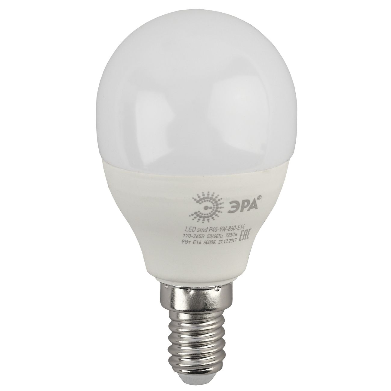 Лампа LED ЭРА LED P45-9W-860-E14 фото