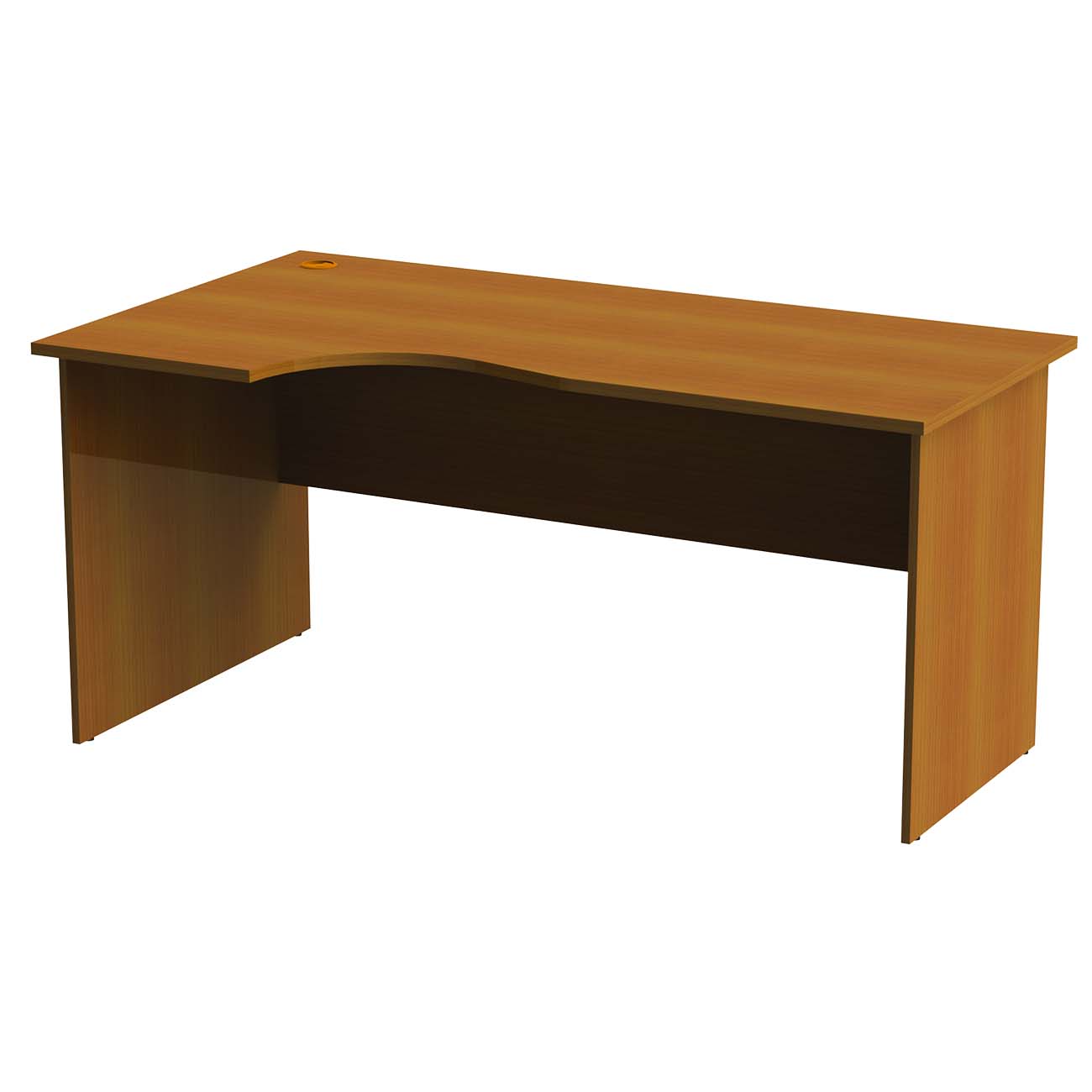 Стол компьютерный Монолит 640108 орех, письменный эргоном. (160*90*75см)