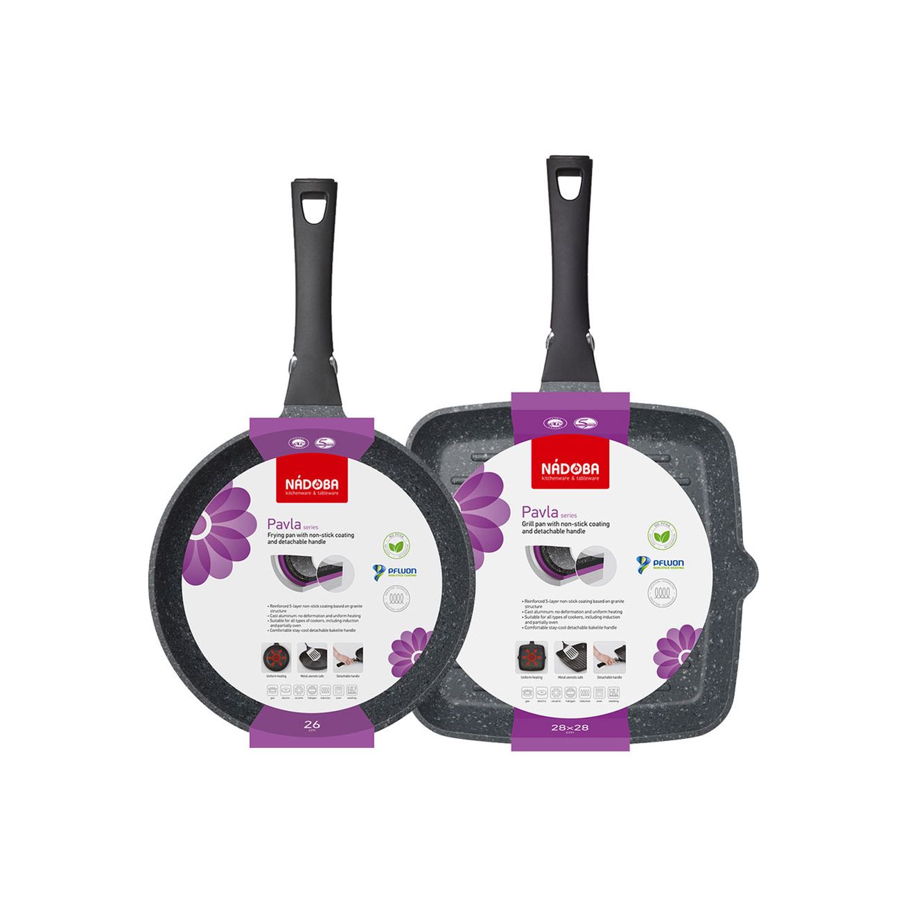 Сковорода Nadoba Pavla 26см, со съёмной ручкой (729017)