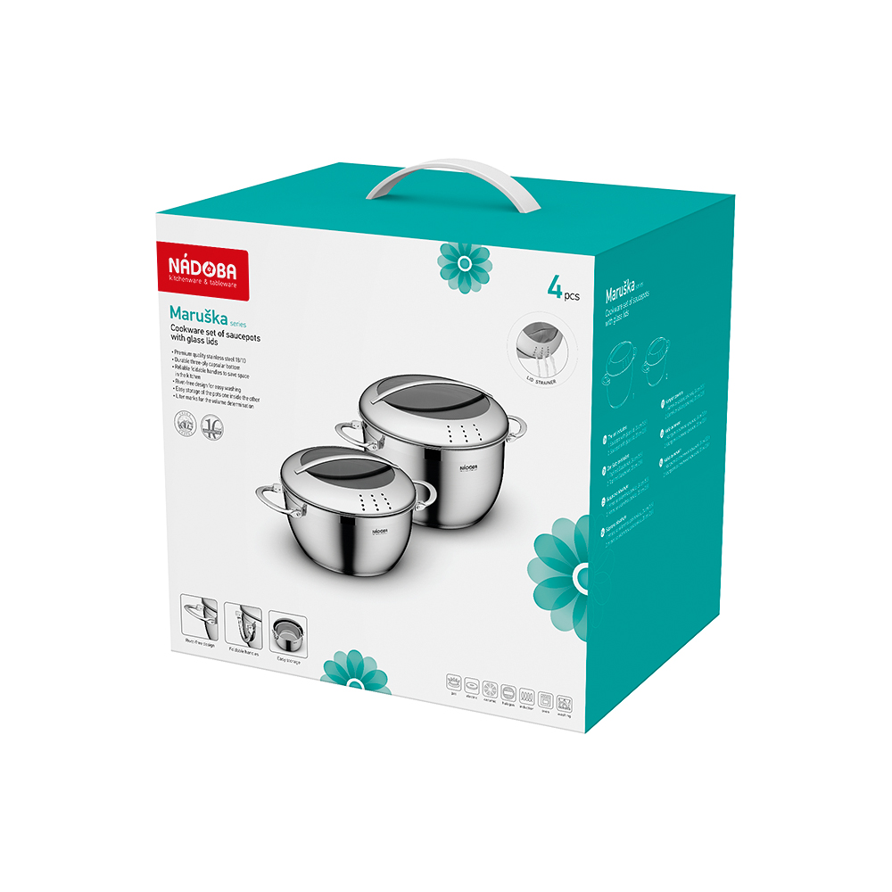 Набор кастрюль Nadoba Maruska с крышками, 4 предмета (726617)