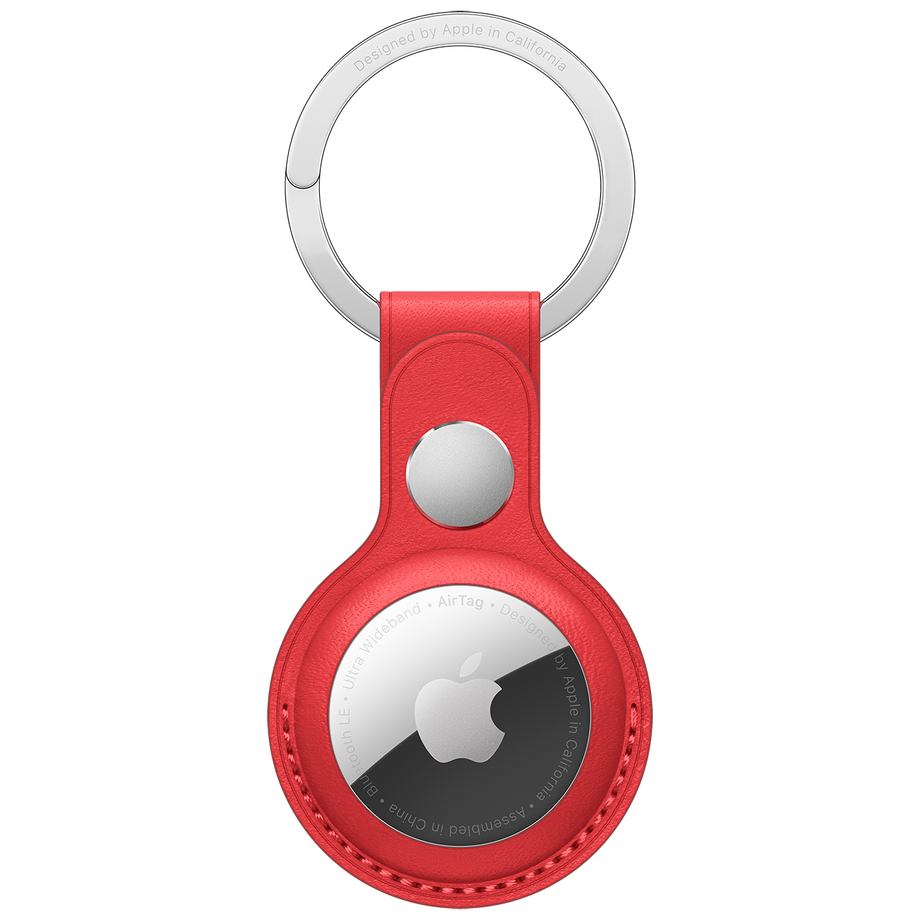 Чехол-брелок для AirTag Apple Leather Red (MK103) фото