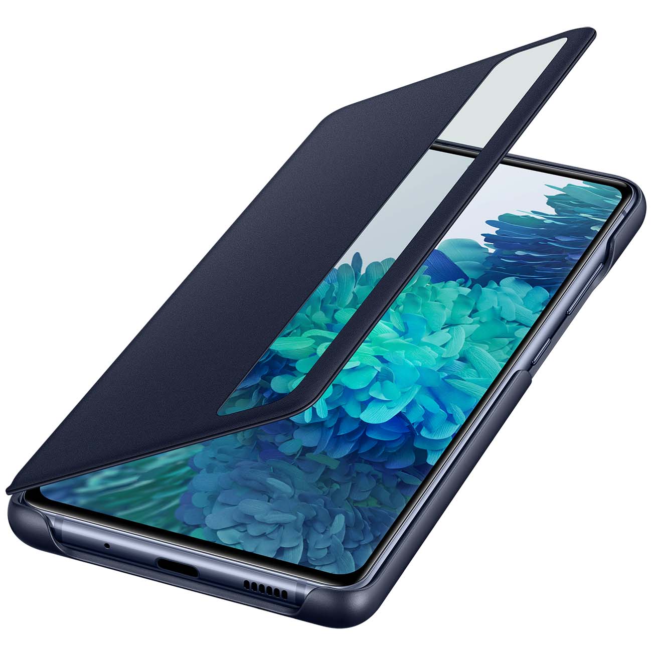 Чехол Samsung Smart ClearView Cover S20 FE темно-синий EF-ZG780
