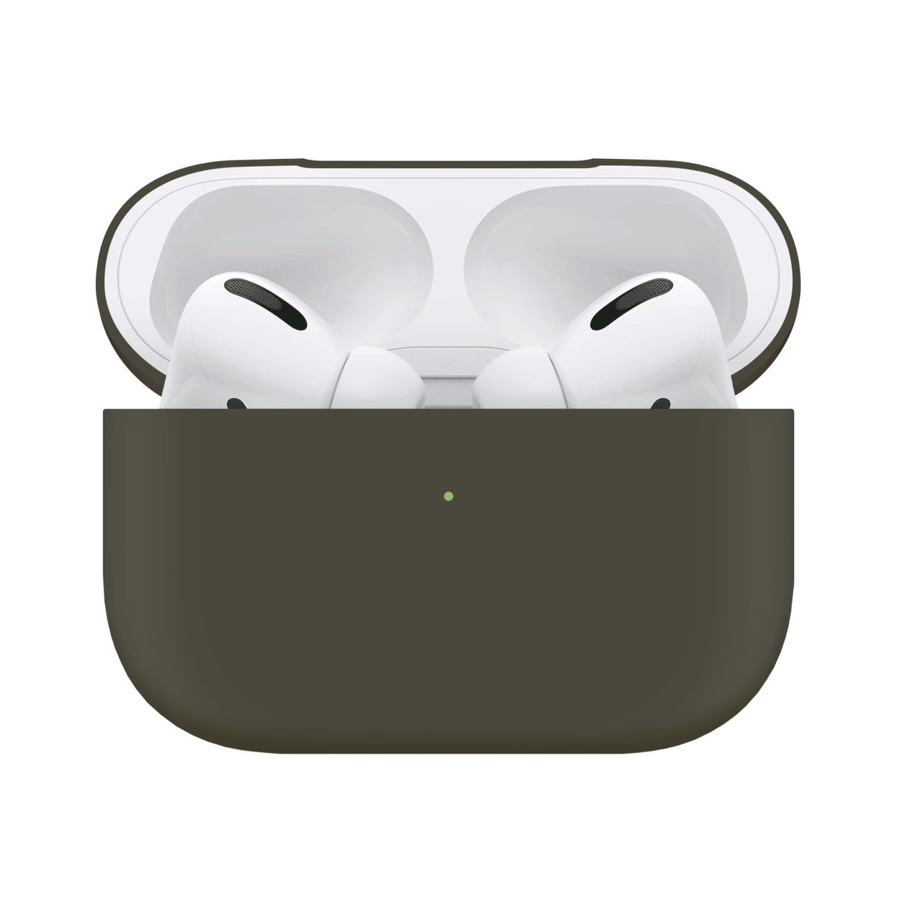 Чехол для AirPods Pro InterStep liquid silicone оливковый фото