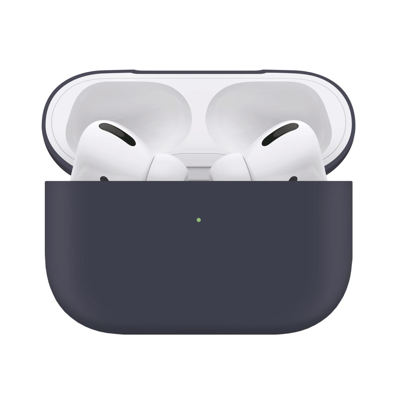Чехол для AirPods Pro InterStep liquid silicone тёмно-синий фото