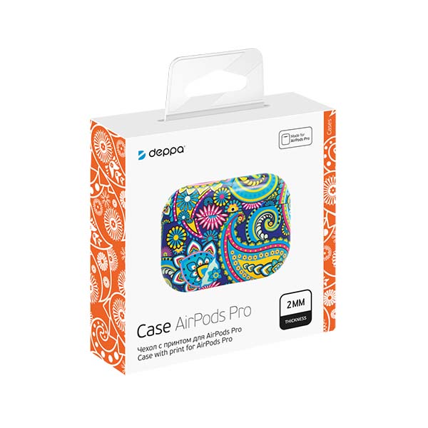 Чехол для AirPods Pro Deppa Ornament голубой (47310)