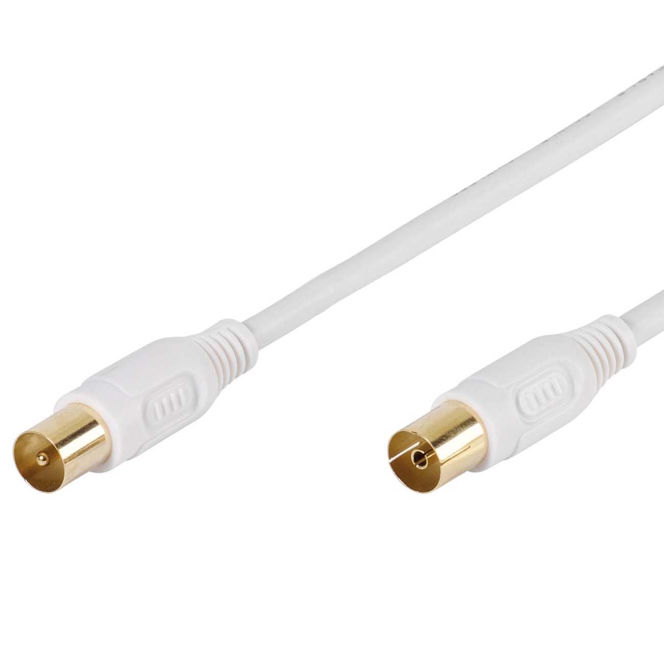 Кабель телевизионный Vivanco 1.5 м Gold 48/20 15GW.штырь-гнездо, белый (48127)