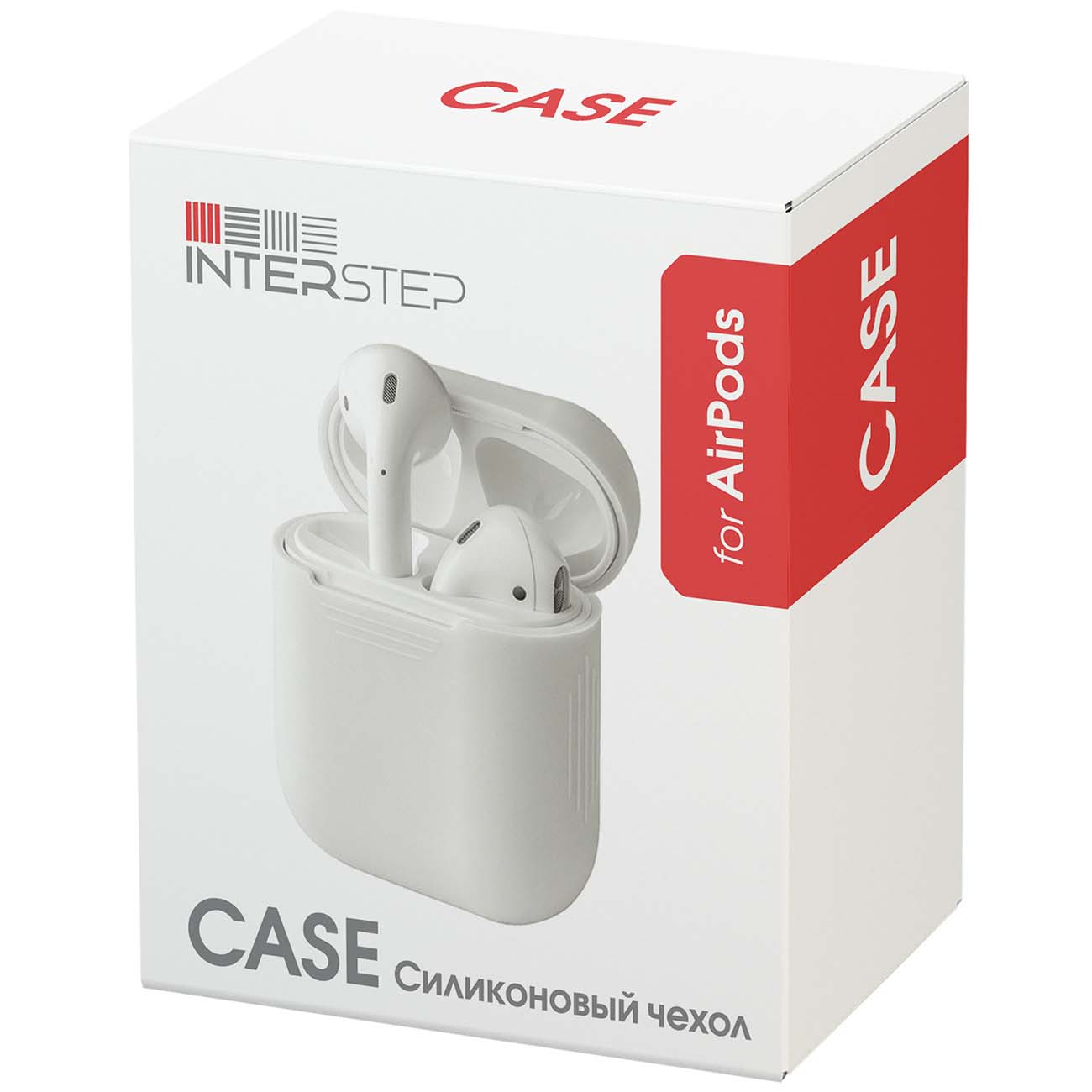 Чехол для AirPods InterStep Силиконовый белый