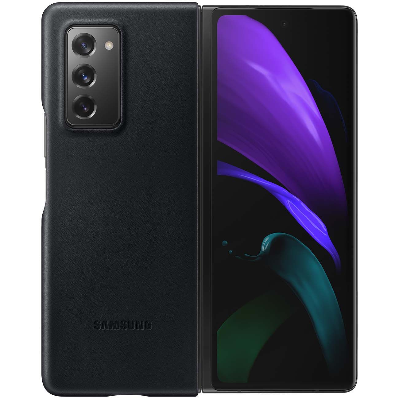 Чехол Samsung Leather Cover Z Fold2 Black (EF-VF916) фото