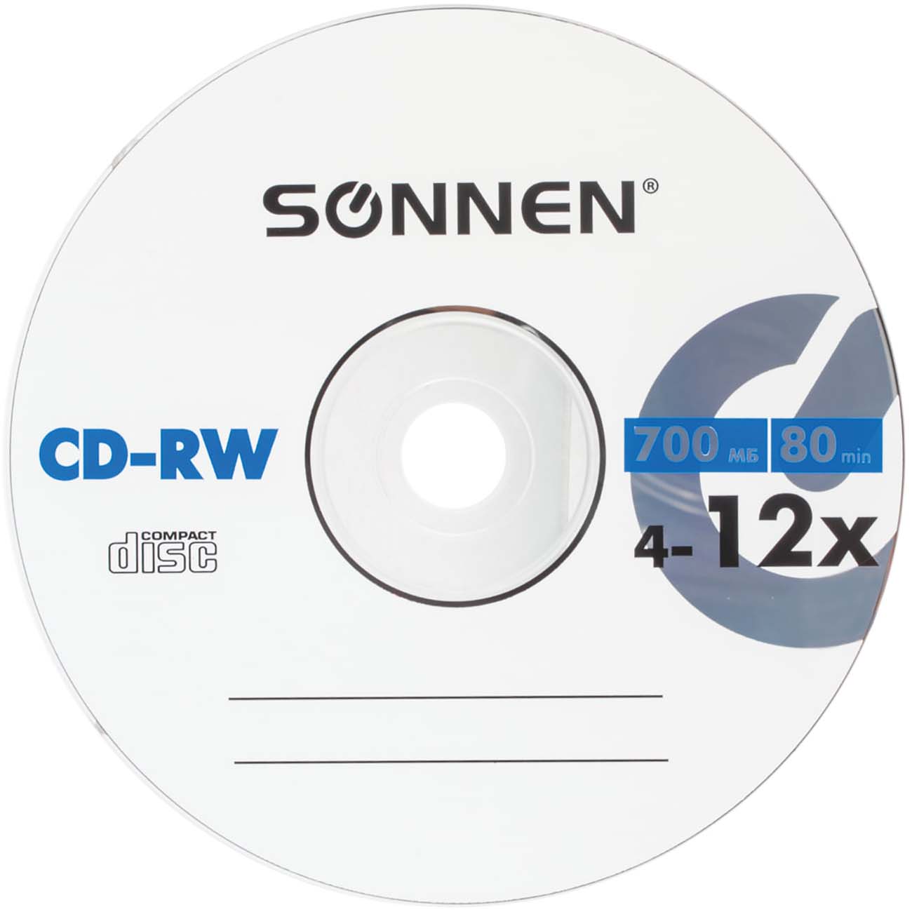 CD-RW диск Sonnen 700Mb 4-12x Bulk 50шт. фото