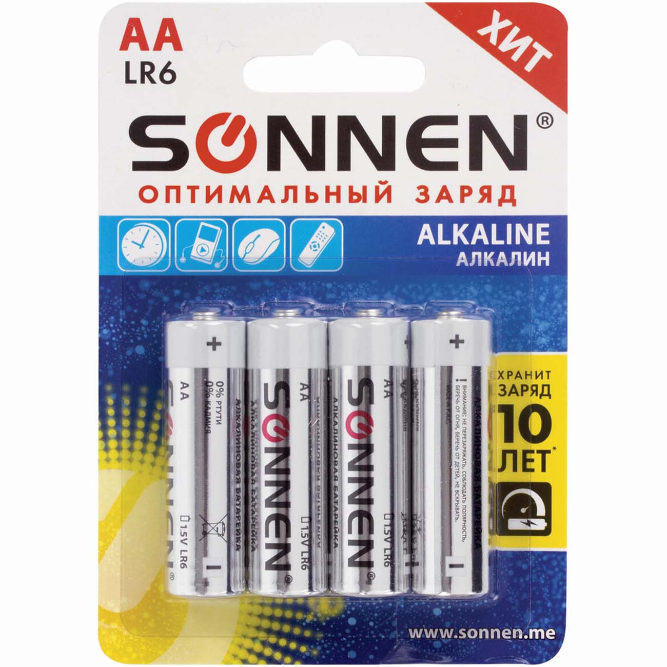 Батарея Sonnen АА (LR6, 15А) 4 шт (451085) фото