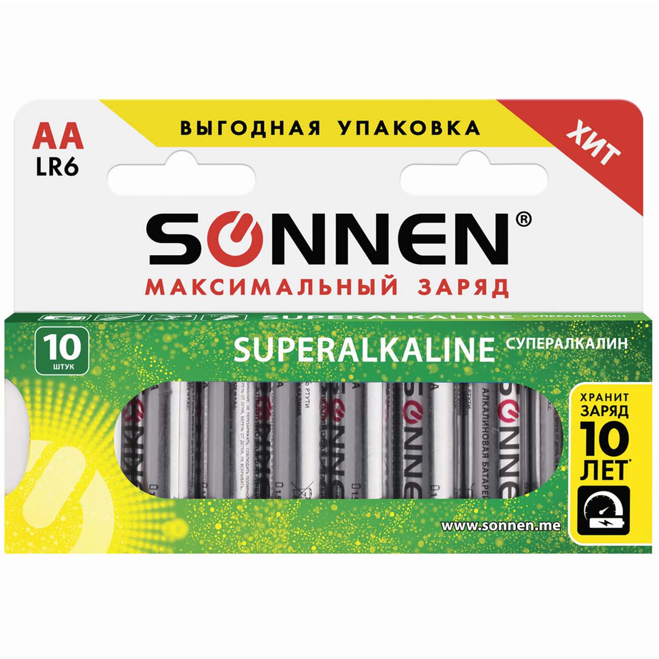 Батарея Sonnen АА (LR06,15А) 10шт (454231) фото
