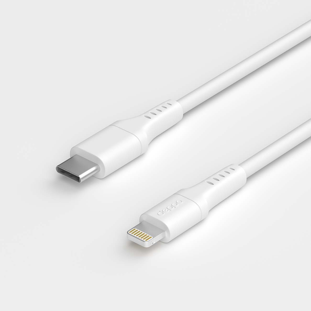 Кабель Deppa USB-C - Lightning 1,2м MFI белый (72231)