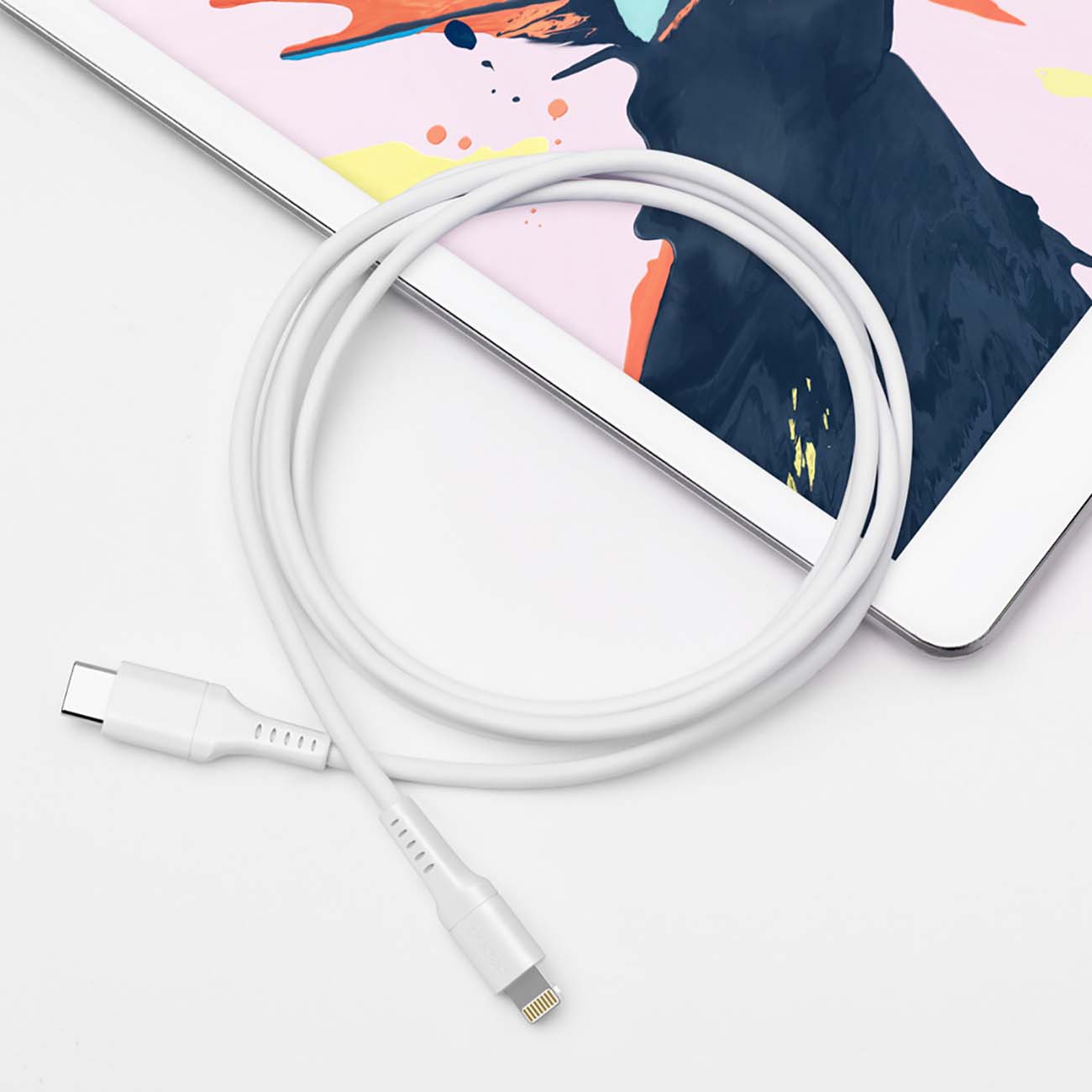 Кабель Deppa USB-C - Lightning 1,2м MFI белый (72231)