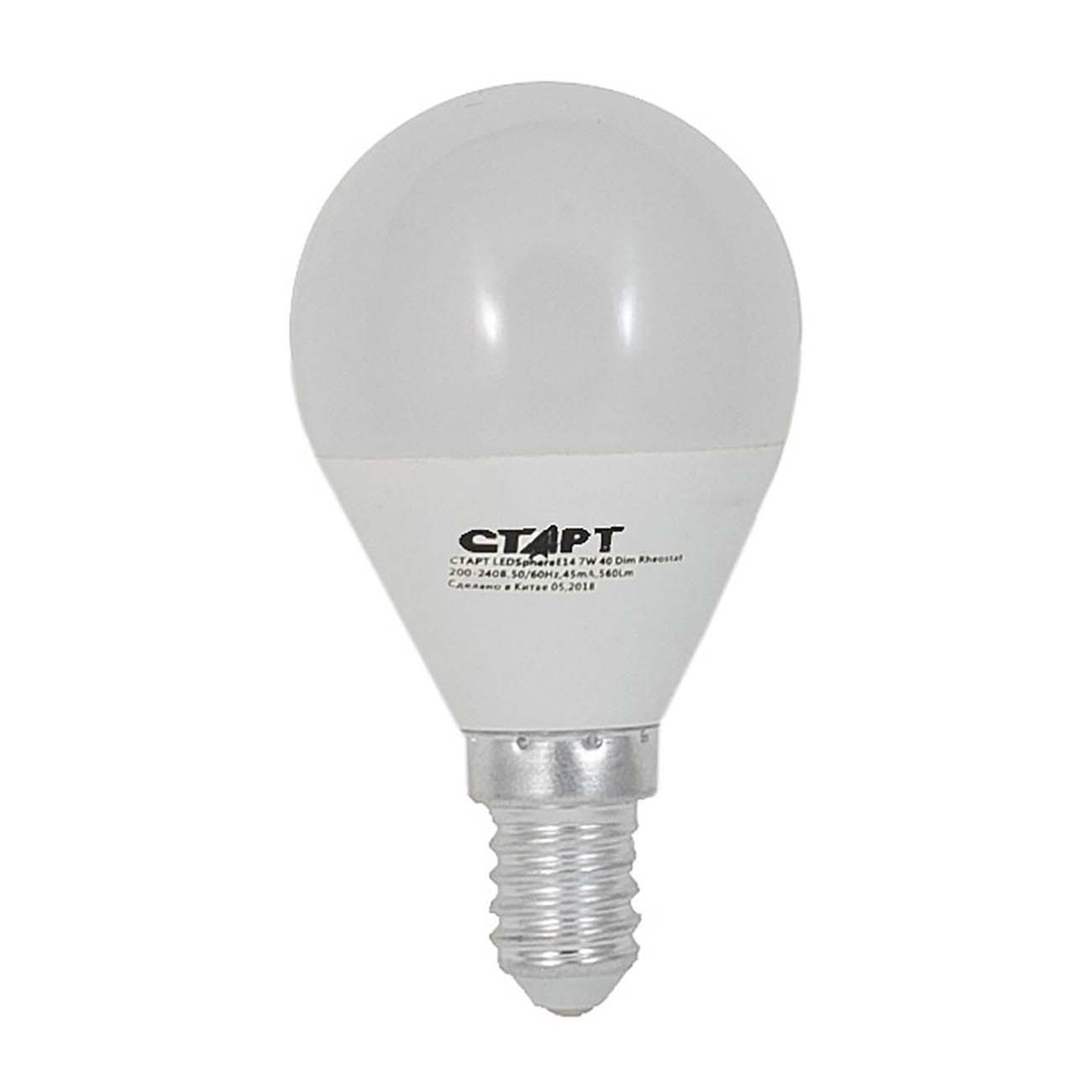 Лампа LED Старт LED Sphere E14 7W40 Dim Rheostat