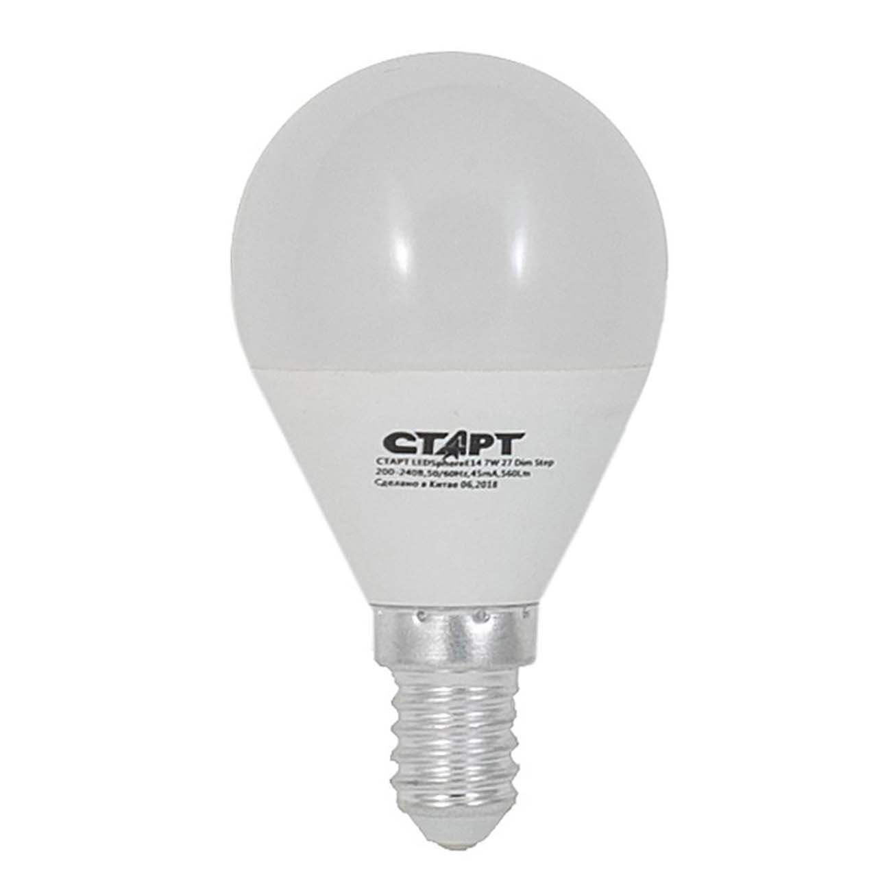 Лампа LED Старт LED Sphere E14 7W27 Dim Step