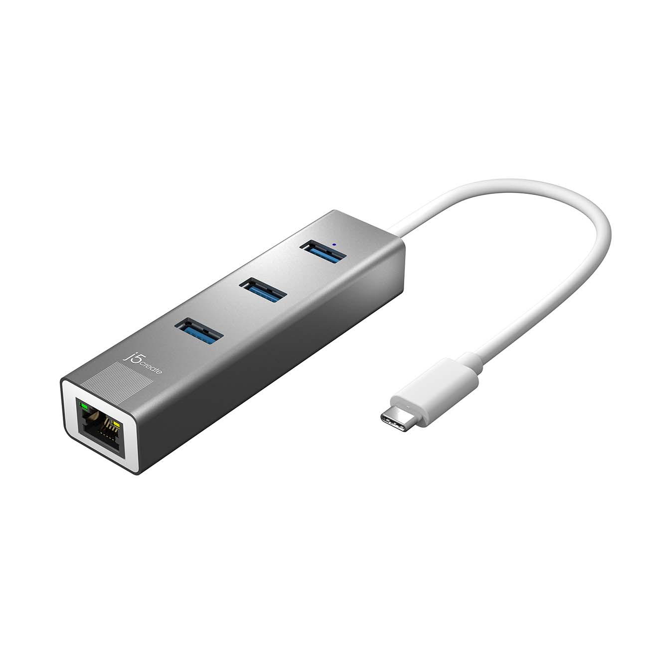 Переходник j5create USB-C 3 USB Type-A 3.0 Ethernet (JCH474) фото