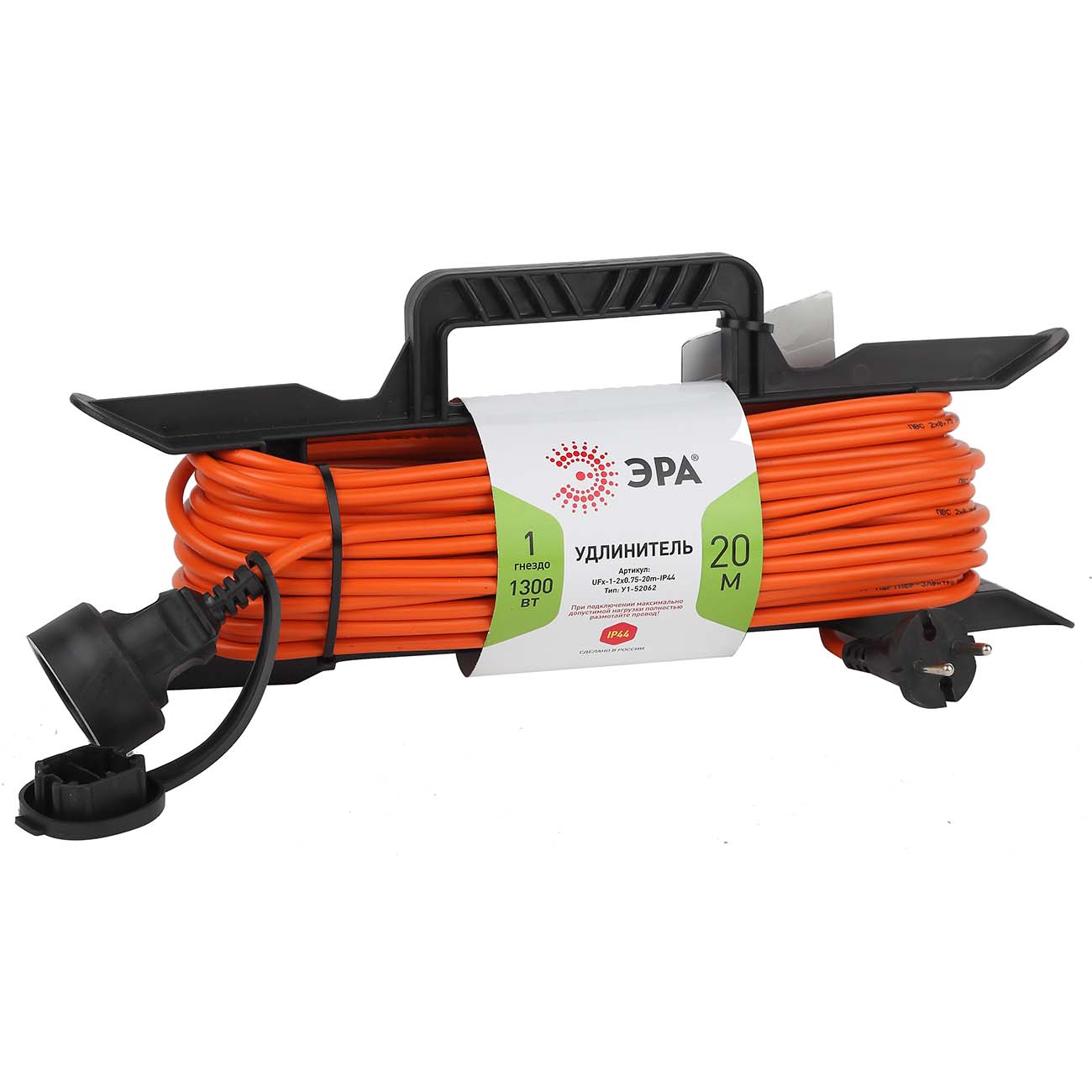 Удлинитель ЭРА UFx-1-2x0,75-20m-IP44 фото