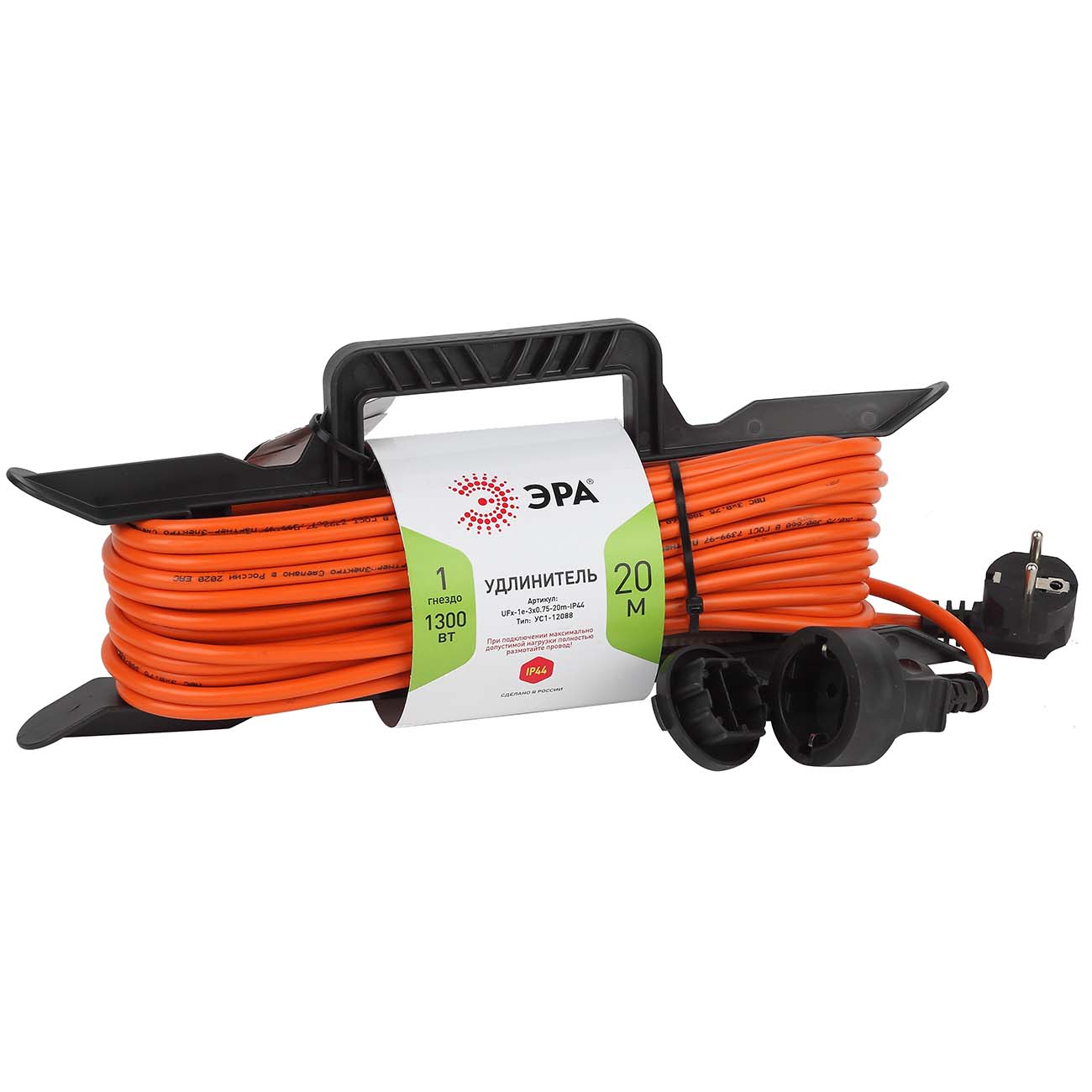 Удлинитель ЭРА UFx-1e-3x0,75-20m-IP44 фото