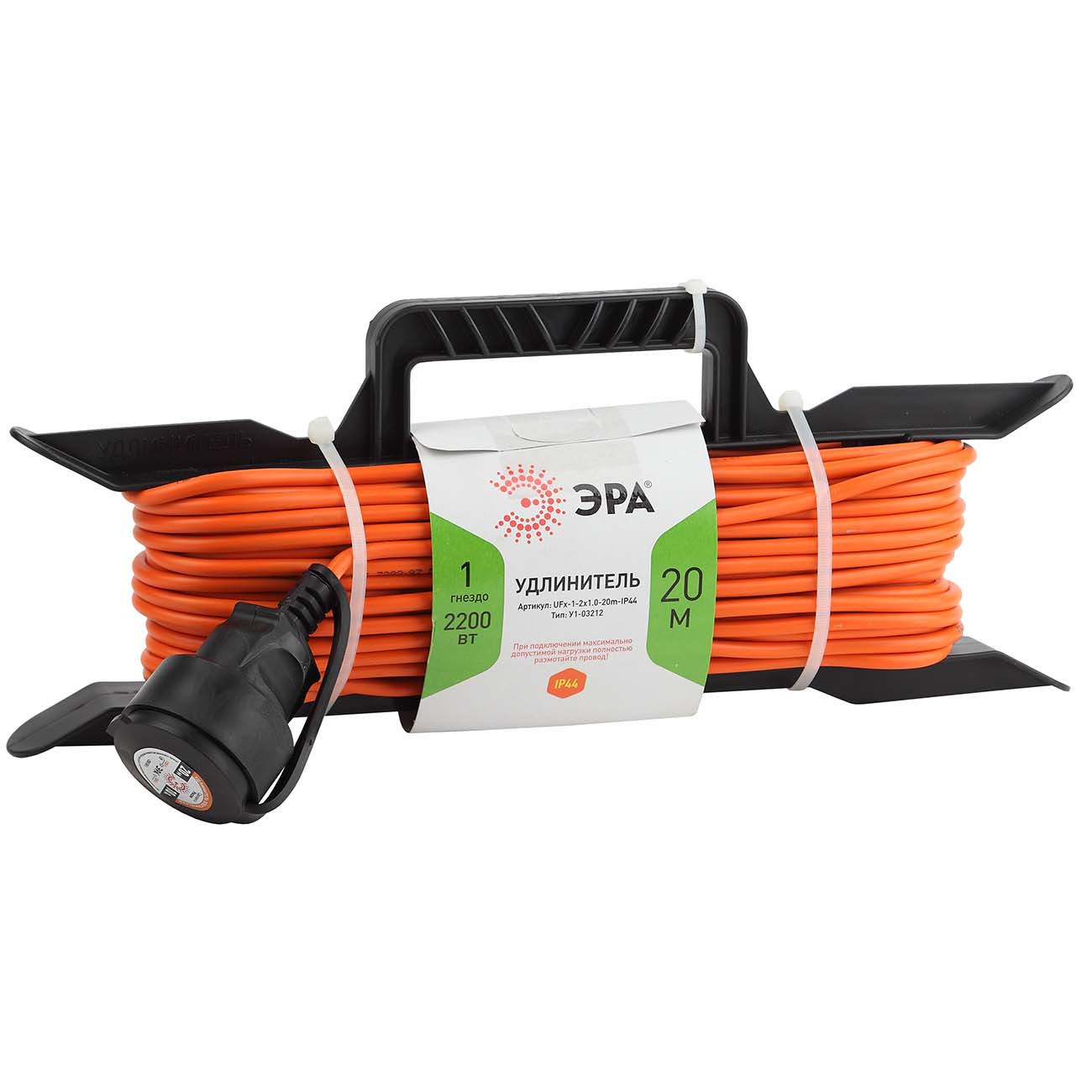 Удлинитель ЭРА UFx-1-2x1,0-20m-IP44