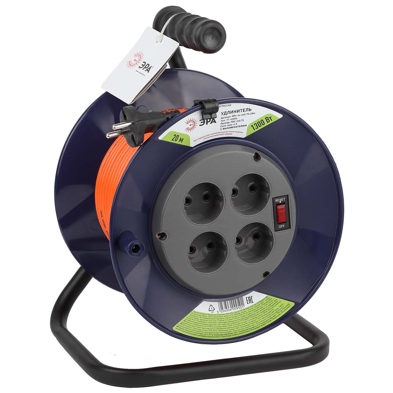 Удлинитель ЭРА RPx-4s-2x0,75-20m