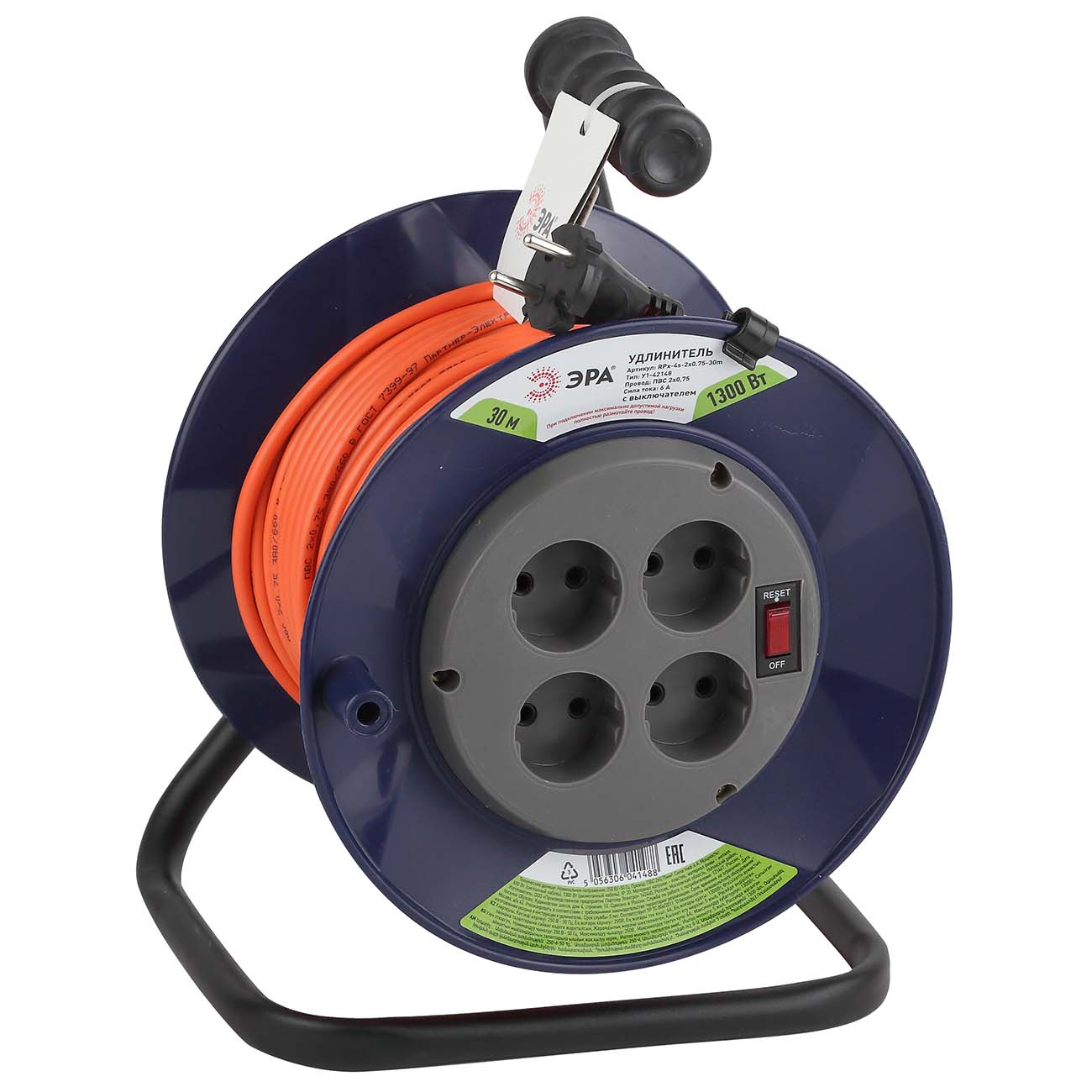 Удлинитель ЭРА RPx-4s-2x0,75-30m