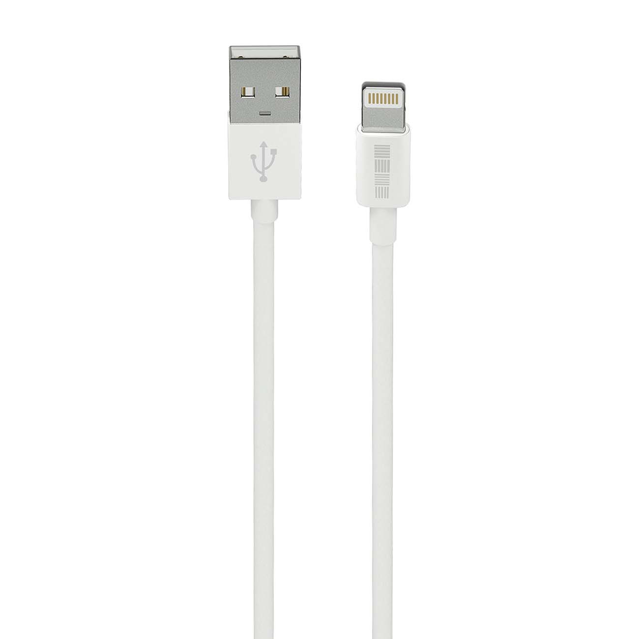 Кабель InterStep Lightning-USB-A USB 2.0 белый 1м