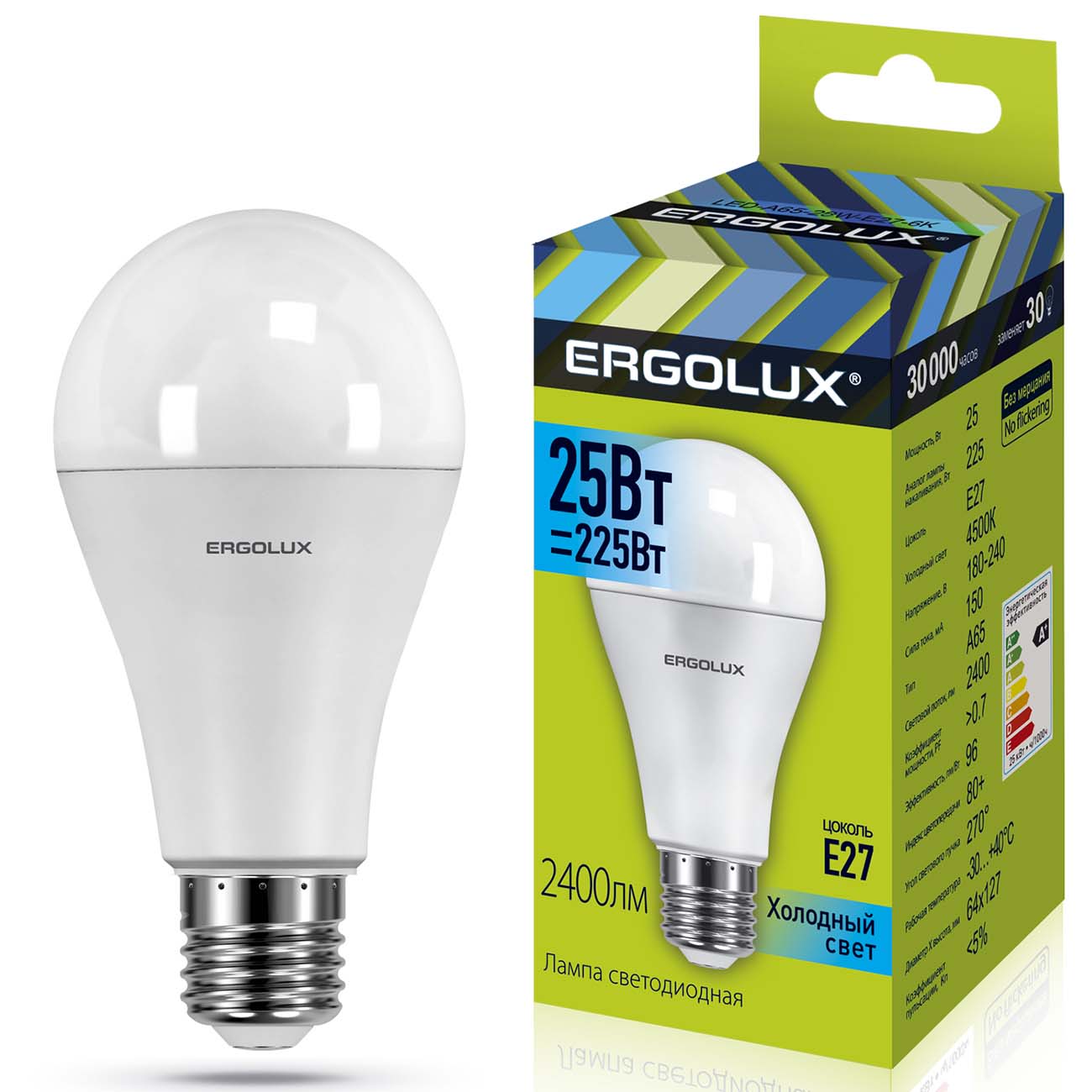 Лампа LED Ergolux LED-A65-25W-E27-4K фото