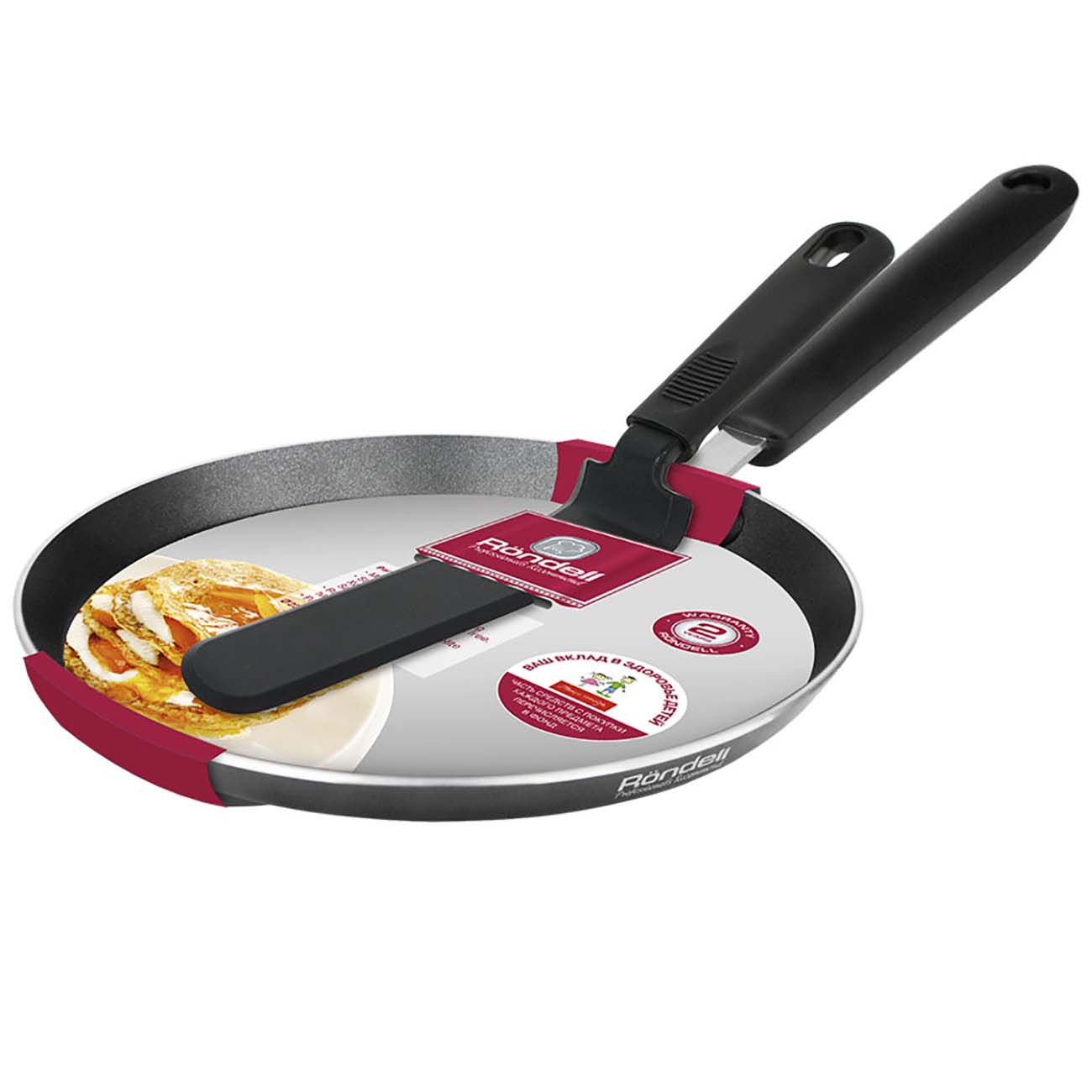 Сковорода блинная Rondell 22х1,9см +лопатка (RDA-1408)