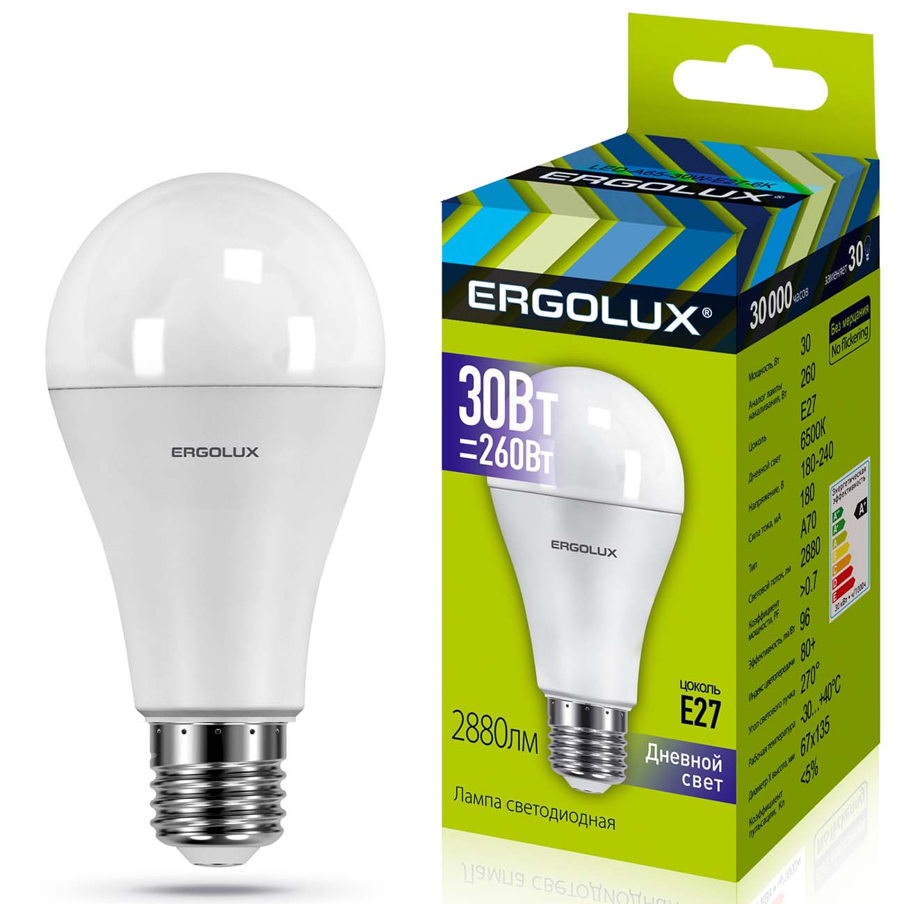 Лампа LED Ergolux LED-A70-30W-E27-6K фото