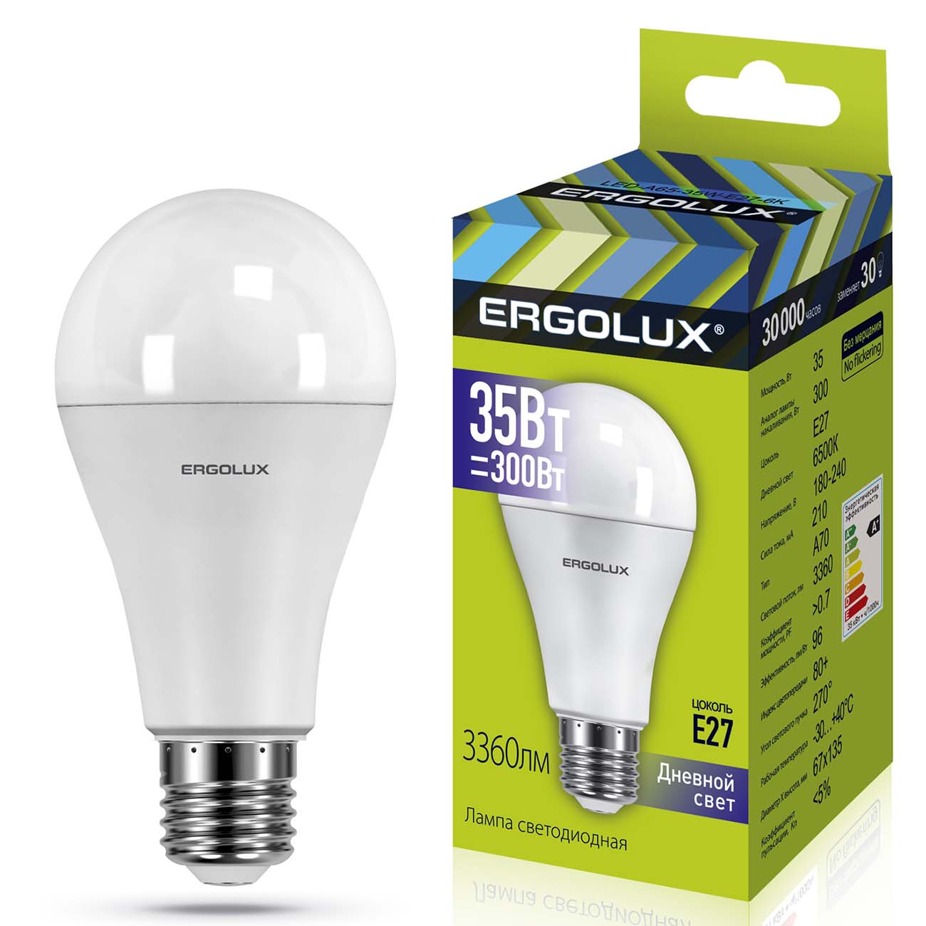 Лампа LED Ergolux LED-A70-35W-E27-6K